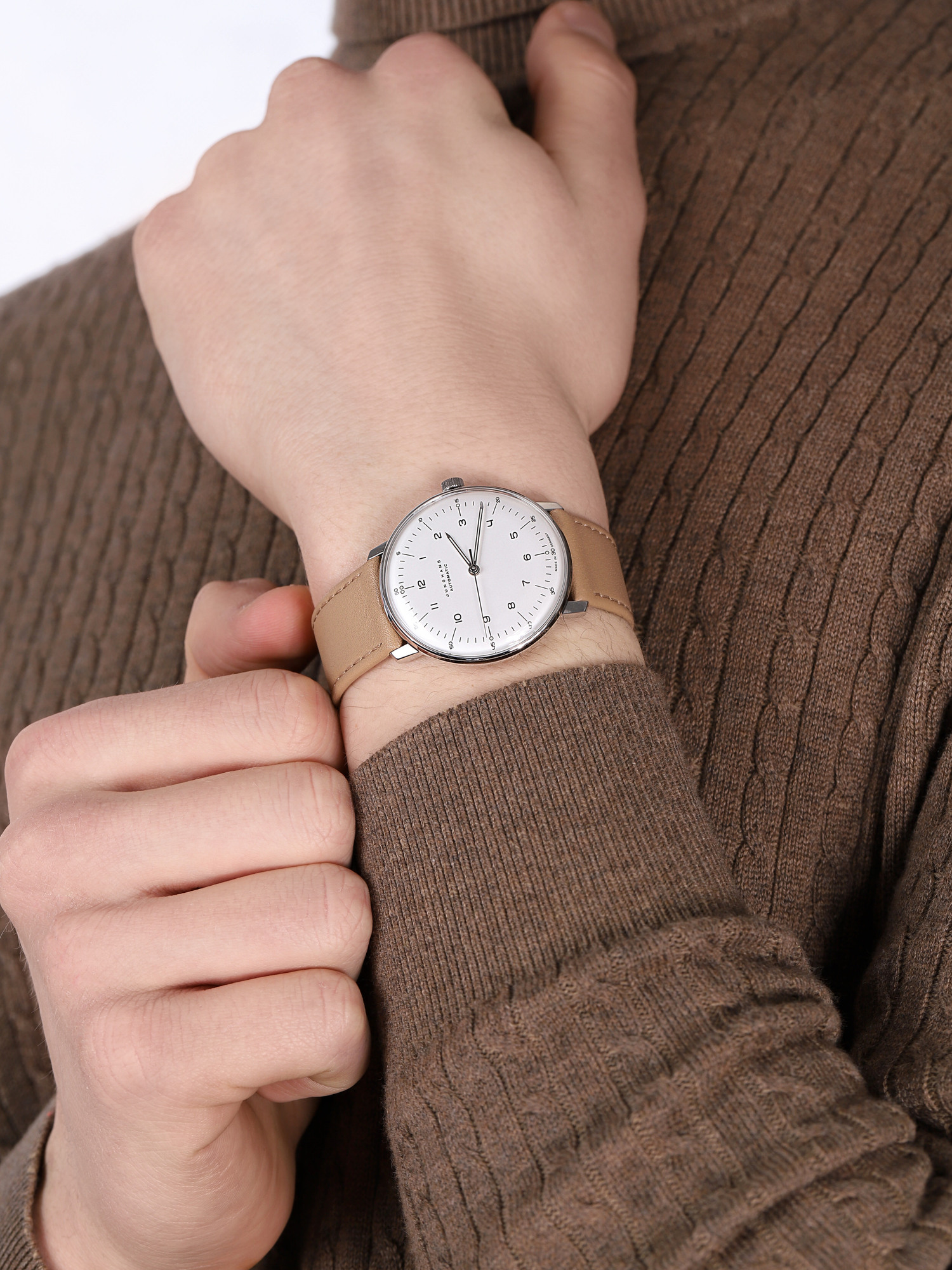 Junghans 027/3502.04 zegarek srebrny klasyczny Max Bill pasek - miniatura 3