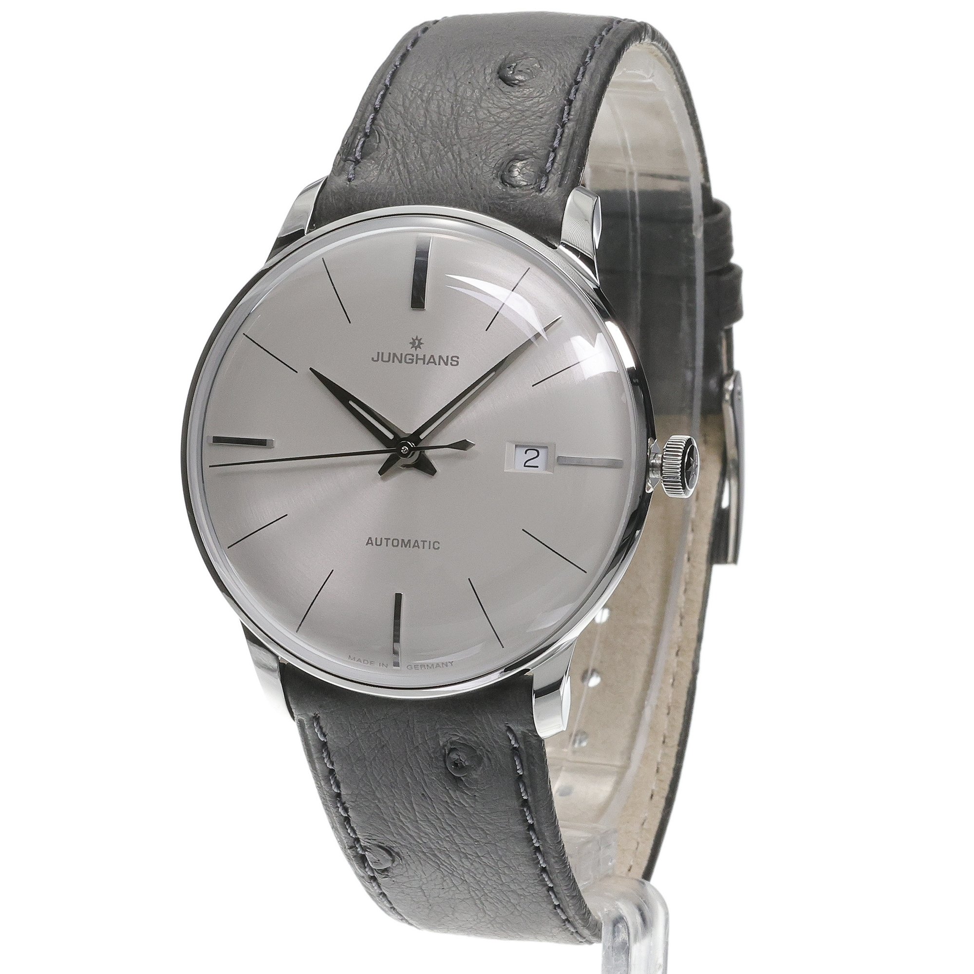 Junghans 27-441602 zegarek srebrny klasyczny Meister pasek