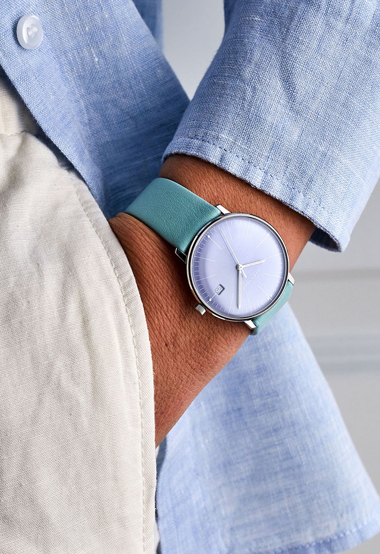 Junghans 47-455402 zegarek srebrny klasyczny Max Bill pasek - miniatura 5