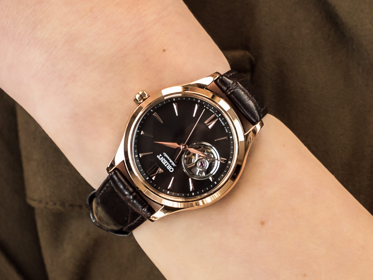 Orient RA-AG0023Y10B zegarek różowe złoto klasyczny Contemporary pasek - miniatura 4
