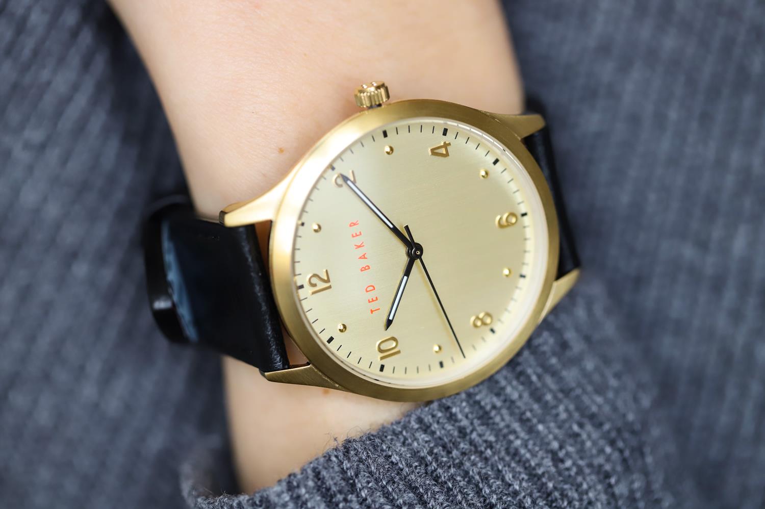 Ted Baker BKPMHF905 Manhaa pasek klasyczny zegarek złoty - miniatura 9
