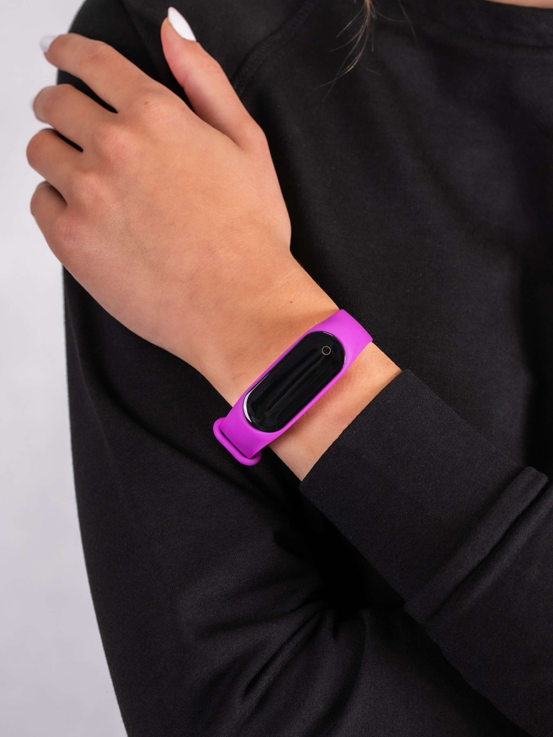 zegarek Garett 5903246286649 Smartband Opaska Sportowa Garett Fit 7 Plus RT fioletowy damski z krokomierz Smartbandy - Opaski sportowe - miniatura 3