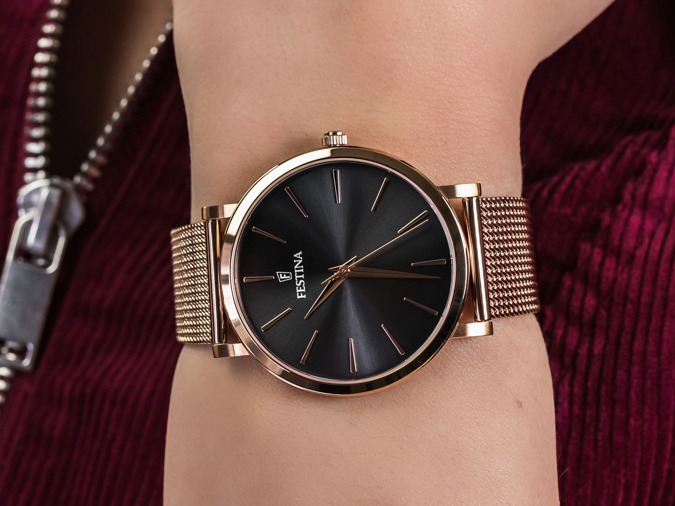 zegarek Festina F20477-2 różowe złoto Boyfriend