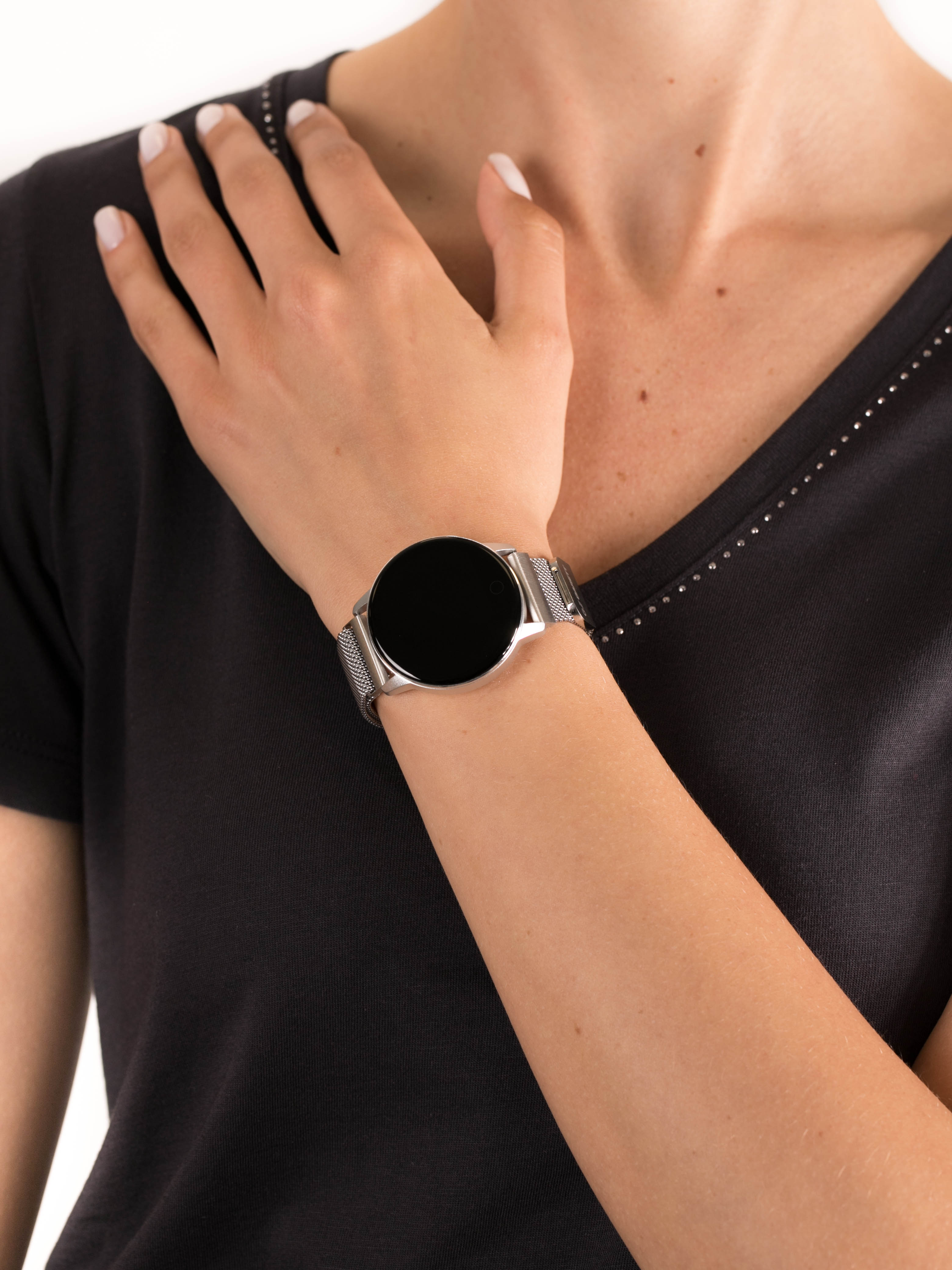 zegarek Garett 5903246286311 Smartwatch Garett Lady Bella srebrny stalowy damski z krokomierz Damskie - miniatura 3