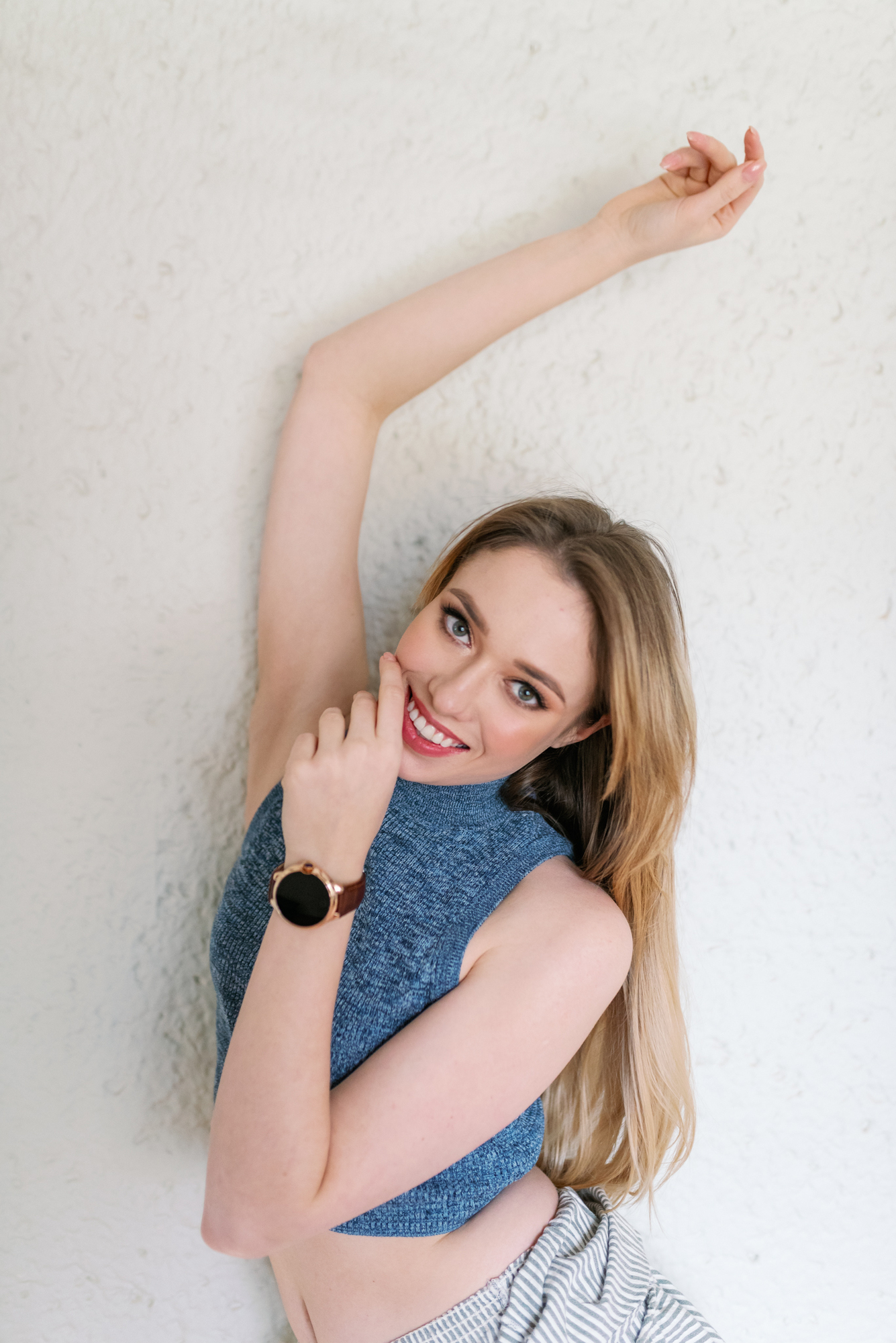 zegarek Garett 5903246286465 kwarcowy damski Damskie Smartwatch Garett Women Karen RT brązowy skórzany - miniatura 6