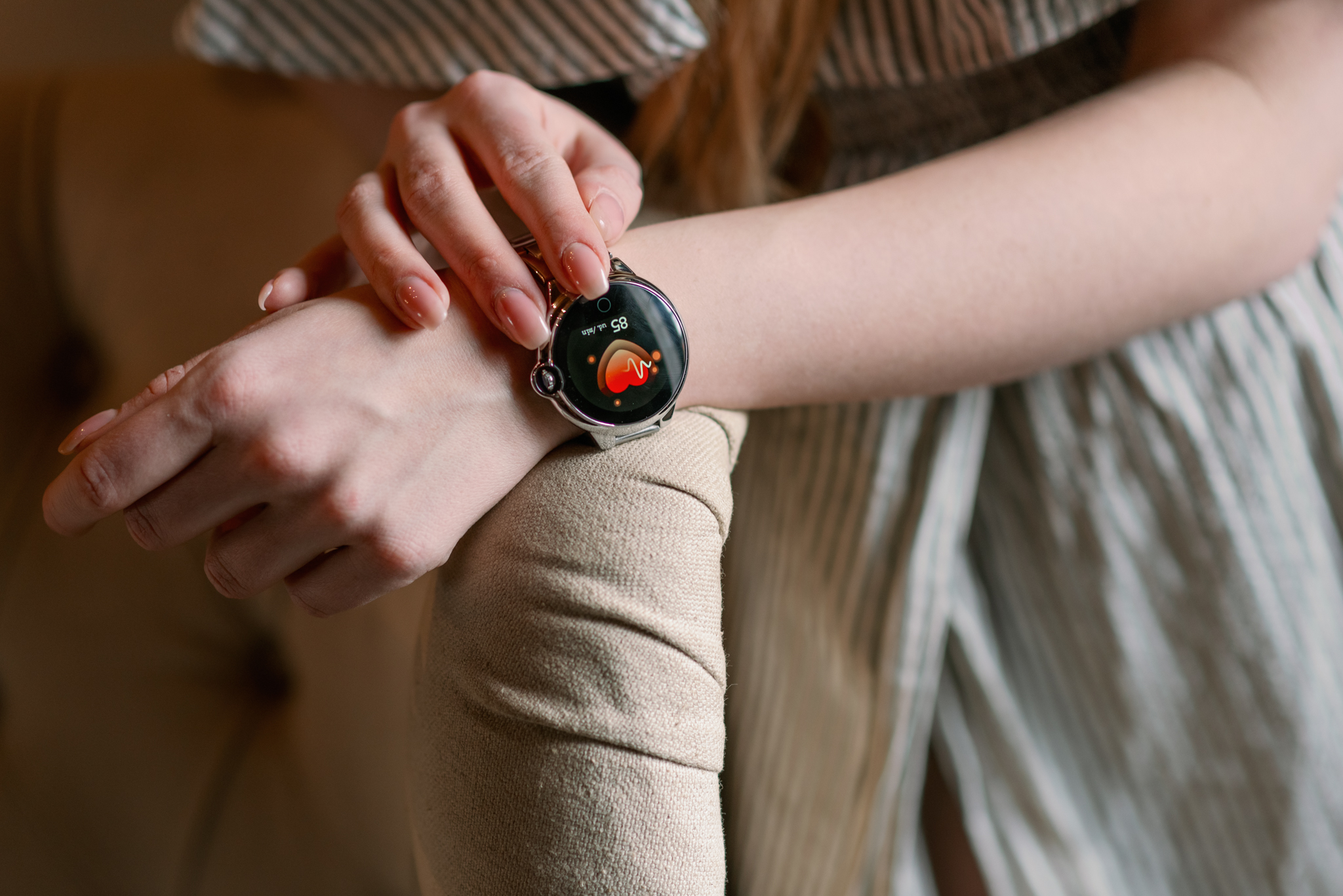 zegarek Garett 5903246286427 kwarcowy damski Damskie Smartwatch Garett Women Karen RT srebrny stalowy