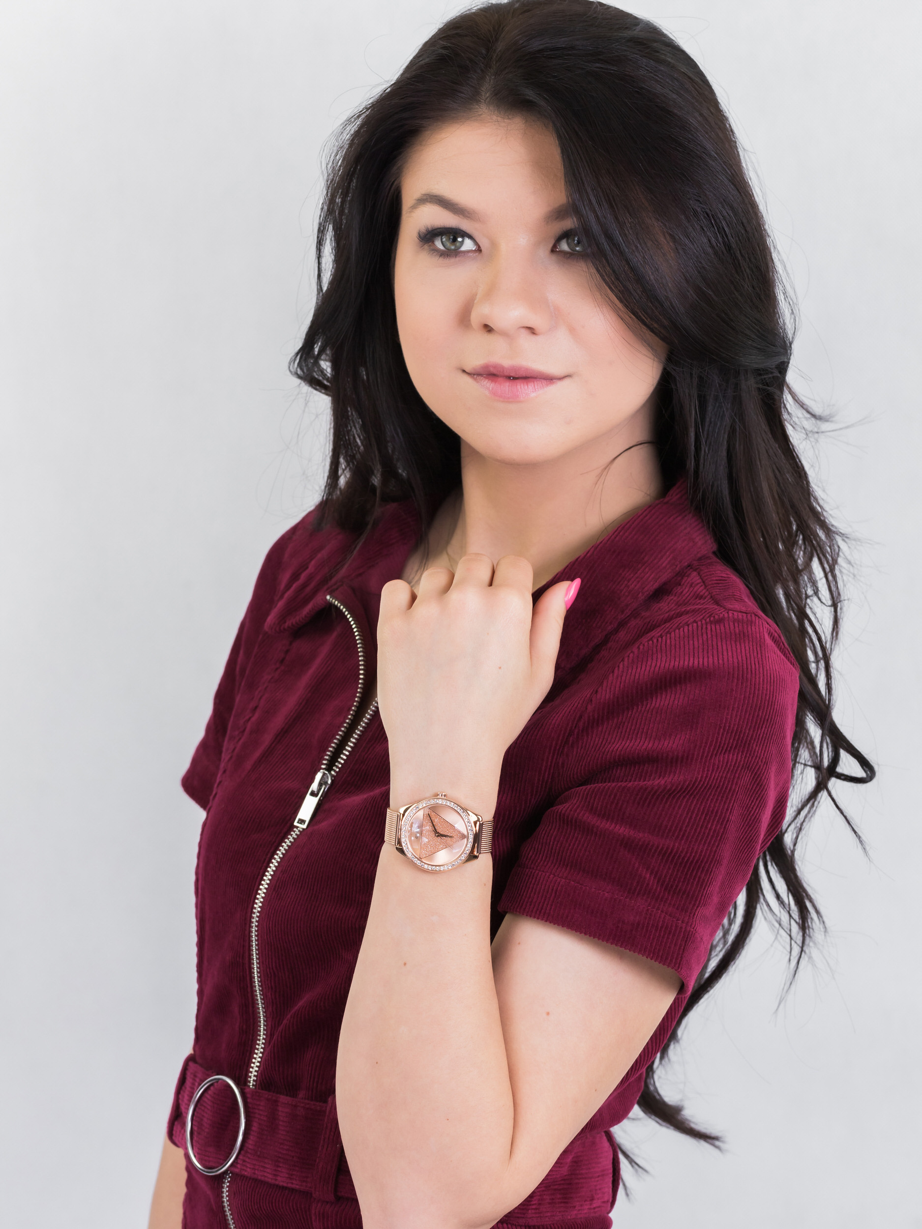 Guess W1142L4 zegarek różowe złoto fashion/modowy Bransoleta bransoleta