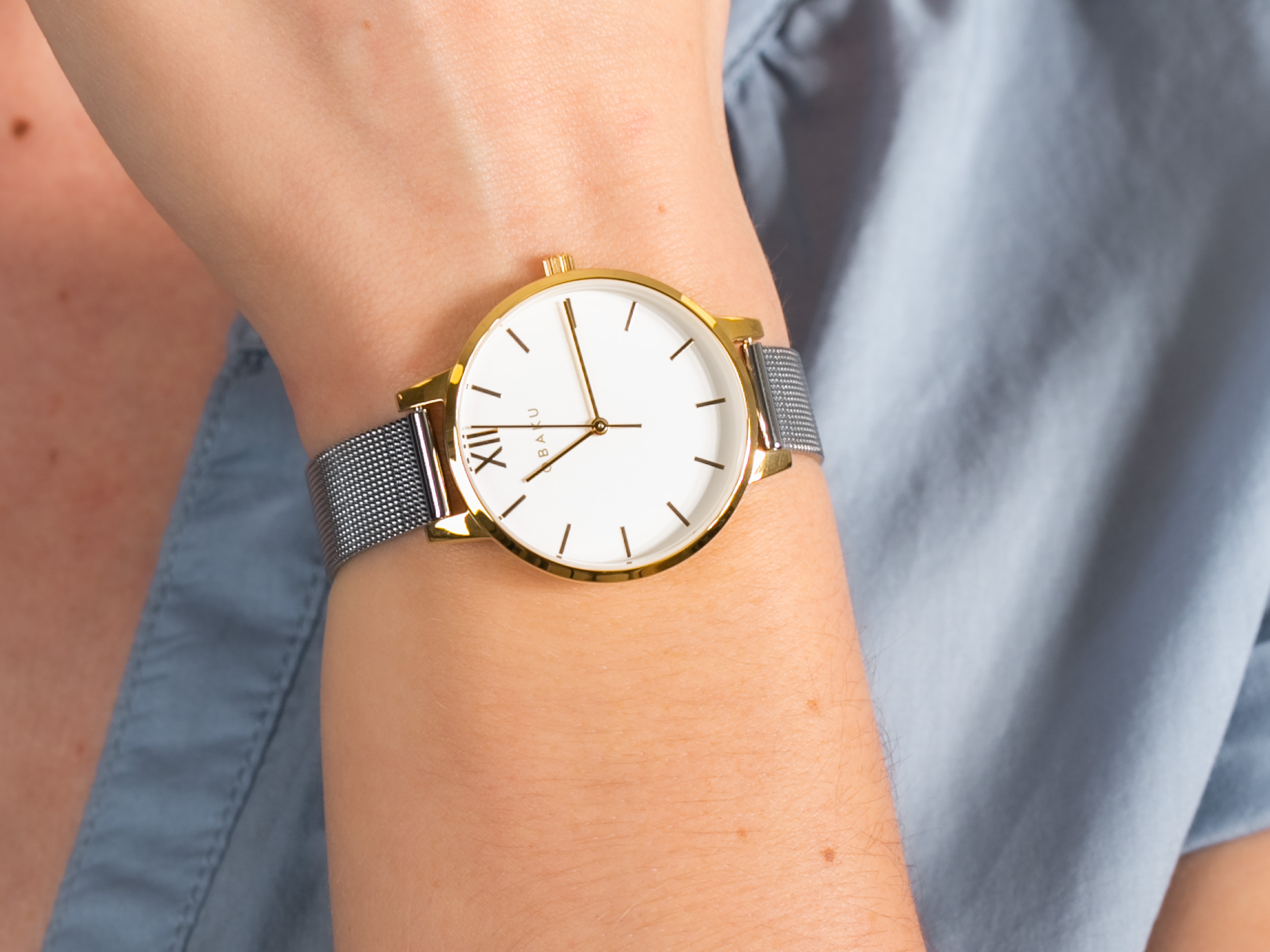 Obaku Denmark V209LXGIMC1 LIV - GOLD BI zegarek klasyczny Slim - miniatura 4