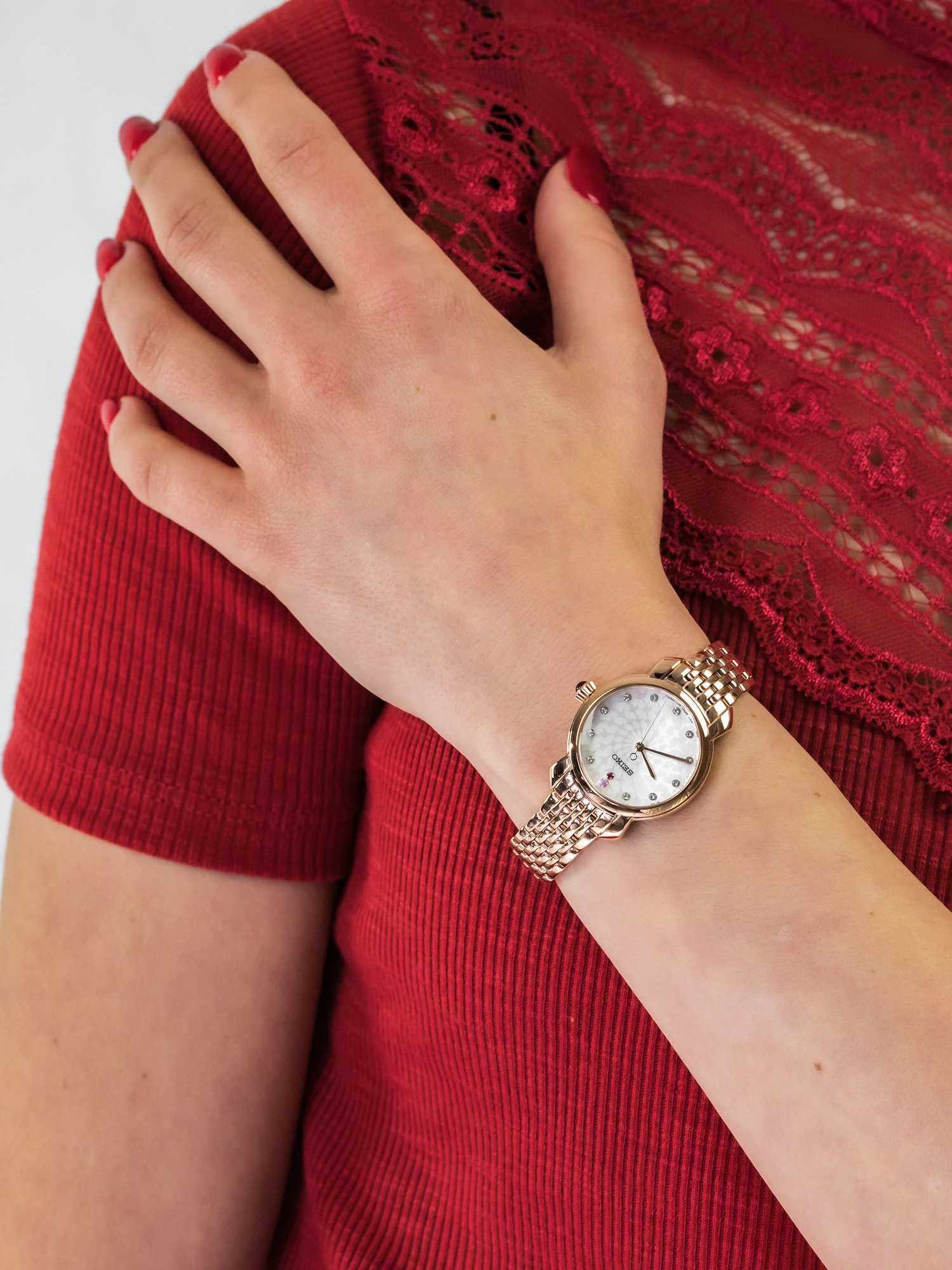 Seiko SUR624P1 zegarek różowe złoto klasyczny Classic bransoleta - miniatura 3