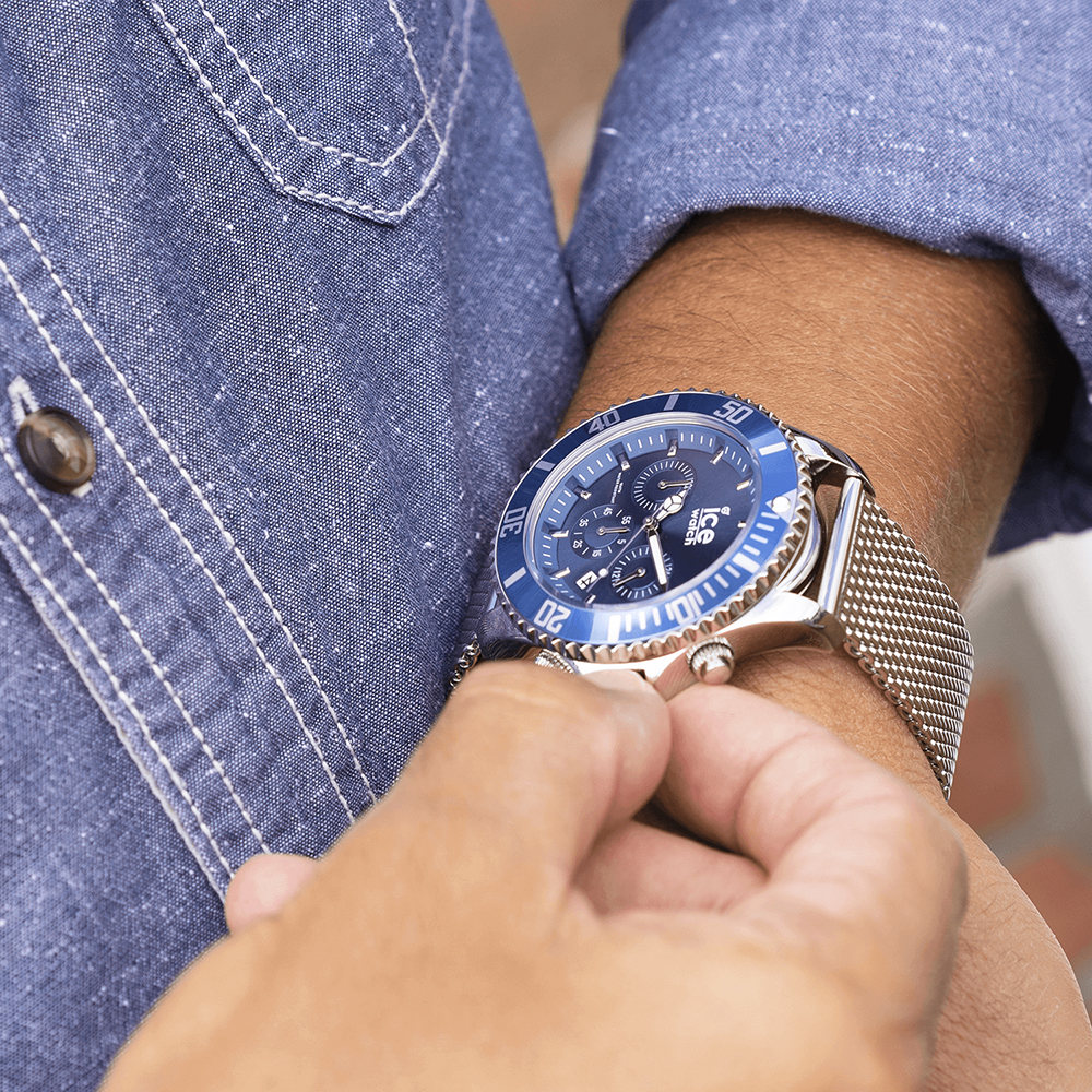 zegarek ICE Watch ICE.017668 kwarcowy męski ICE-Steel ICE steel Mesh blue Chrono rozm. L - miniatura 6