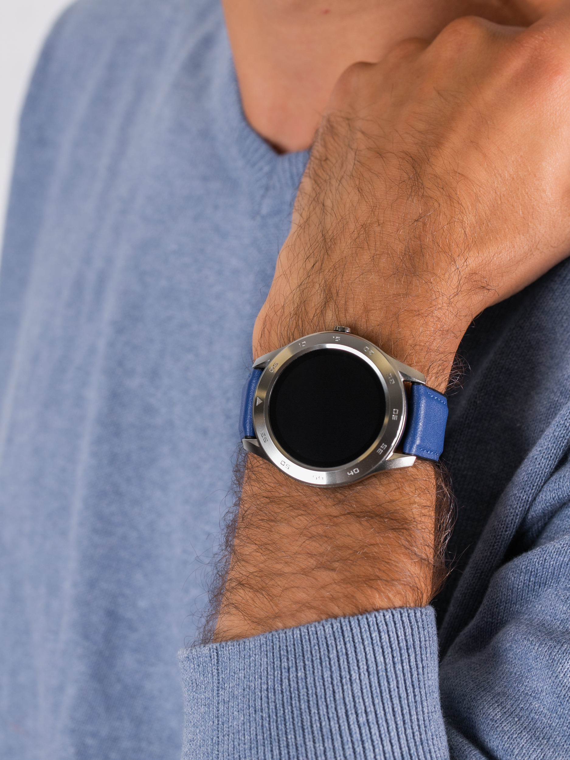 zegarek Garett 5903246287301 Smartwatch Garett GT22S RT niebieski skórzany męski z krokomierz Męskie