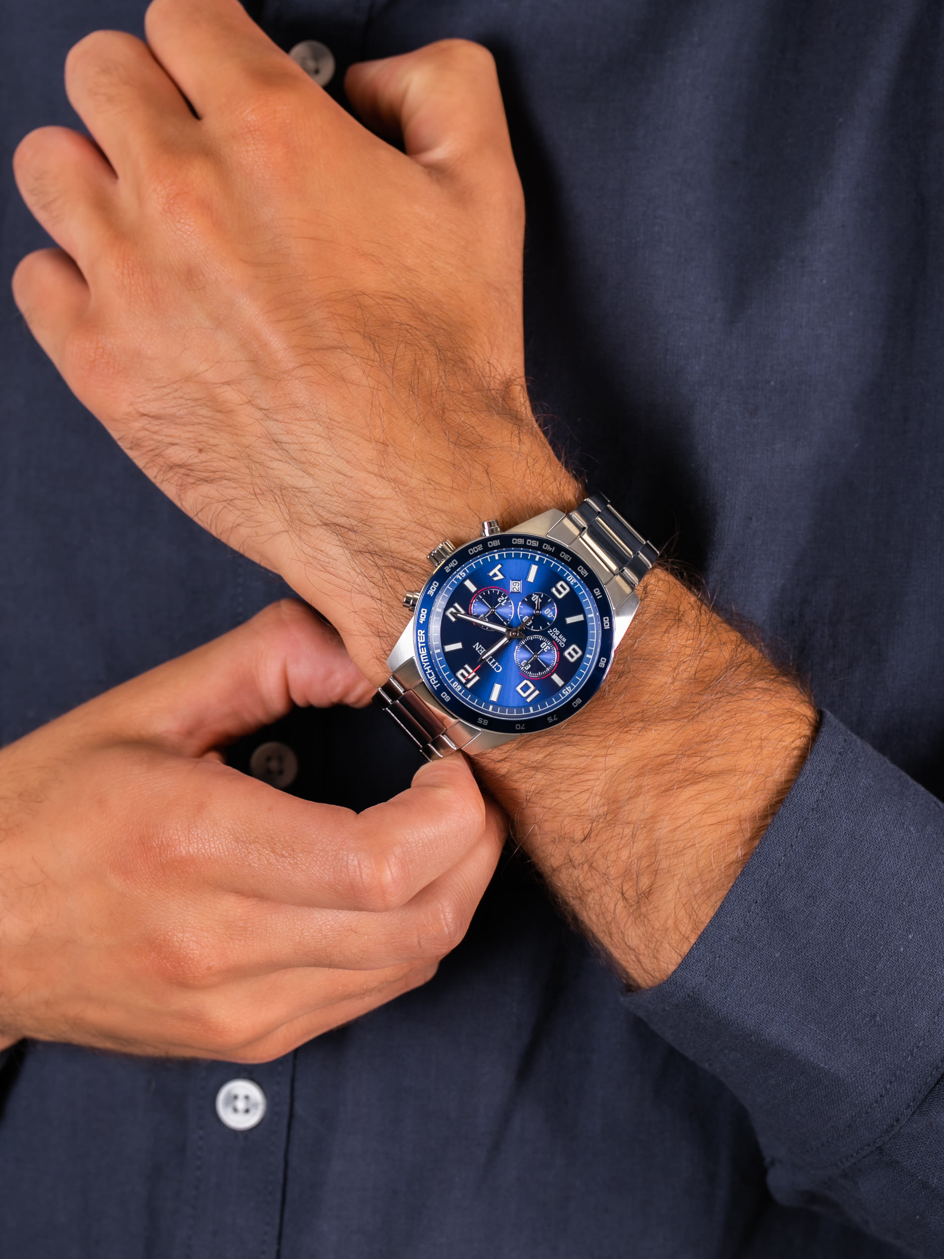 zegarek Citizen AN8161-50L męski z tachometr Sport - miniatura 3