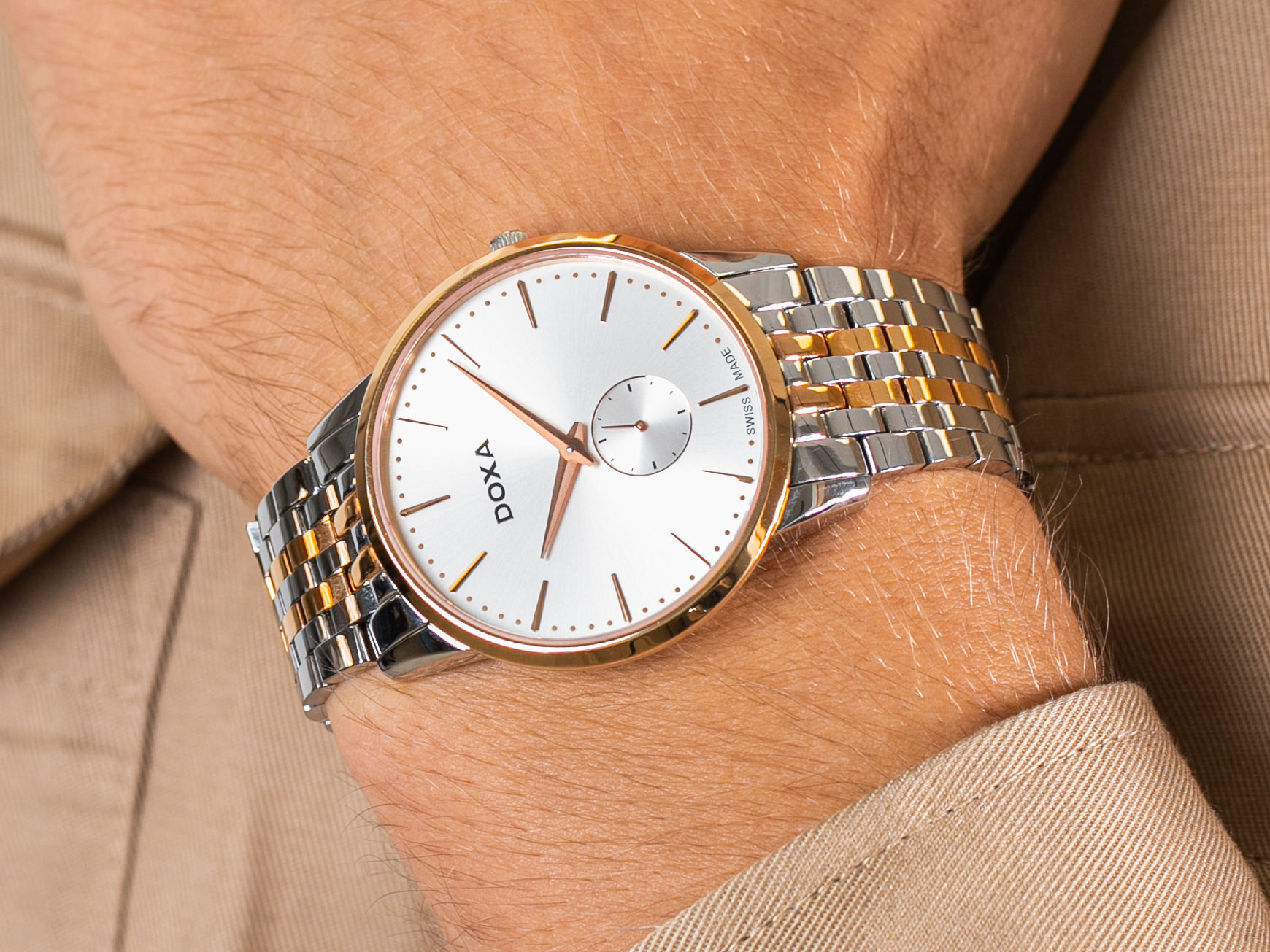 zegarek Doxa 105.60.021.60 srebrny Slim Line - miniatura 4