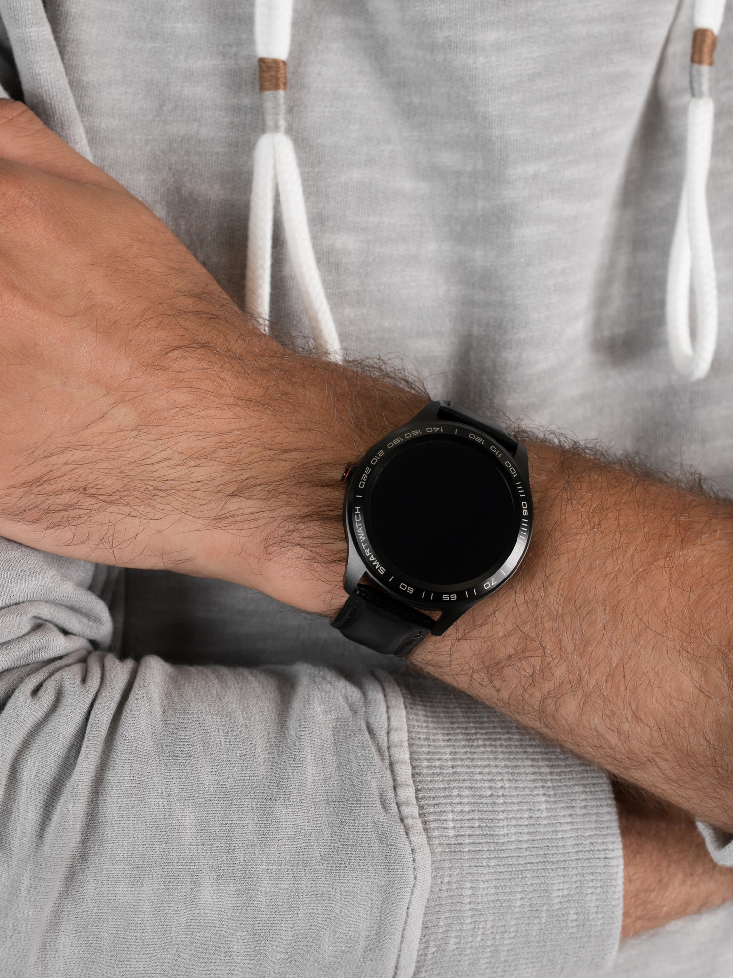zegarek Garett 5903246286984 Smartwatch Garett Men 3S RT czarny skórzany męski z krokomierz Męskie - miniatura 3