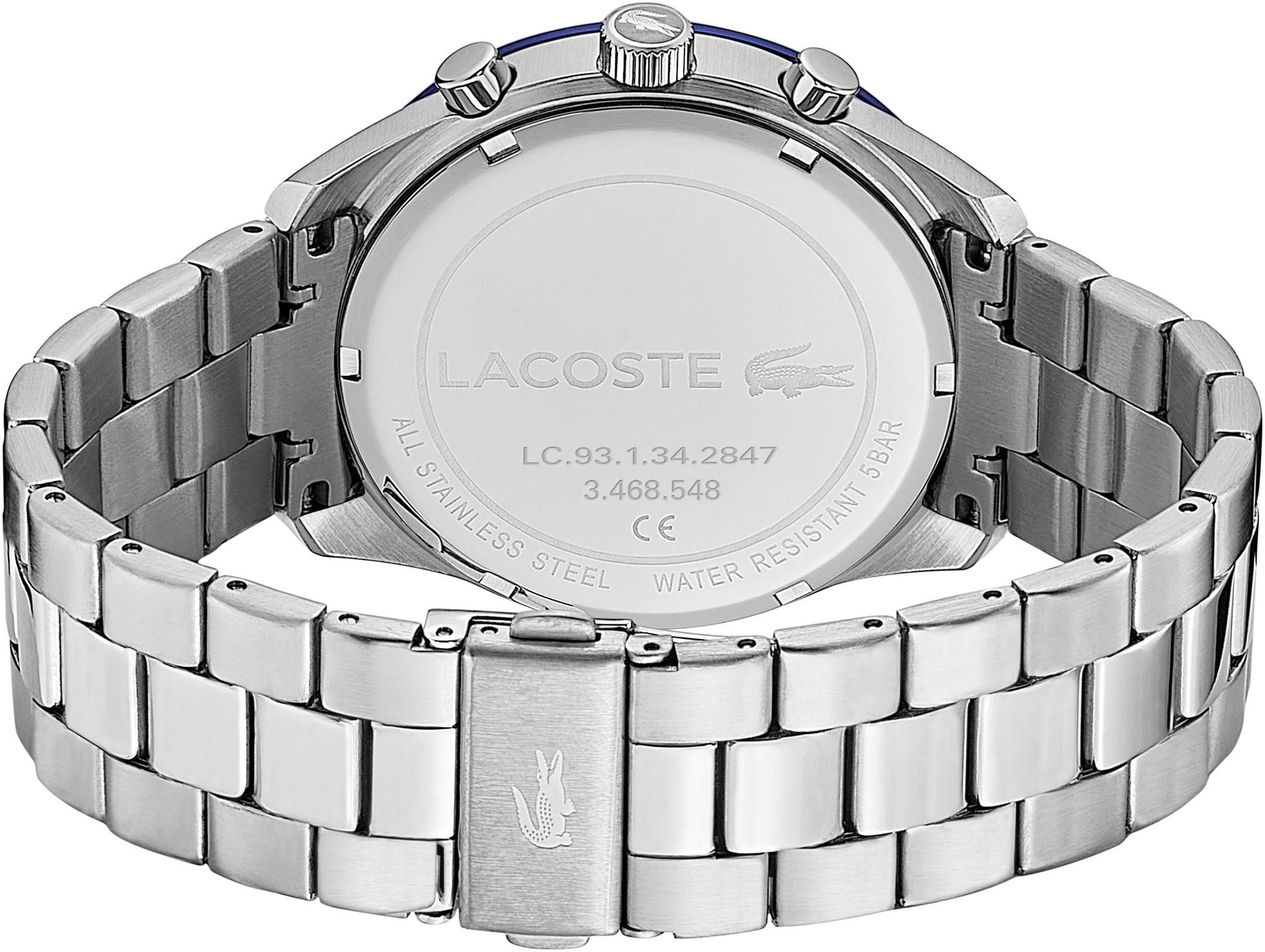 Lacoste 2011081 zegarek srebrny klasyczny Męskie bransoleta - miniatura 6