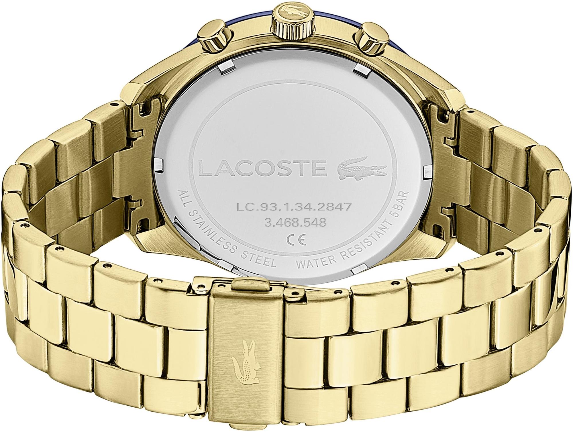 Lacoste 2011096 zegarek złoty klasyczny Męskie bransoleta - miniatura 6