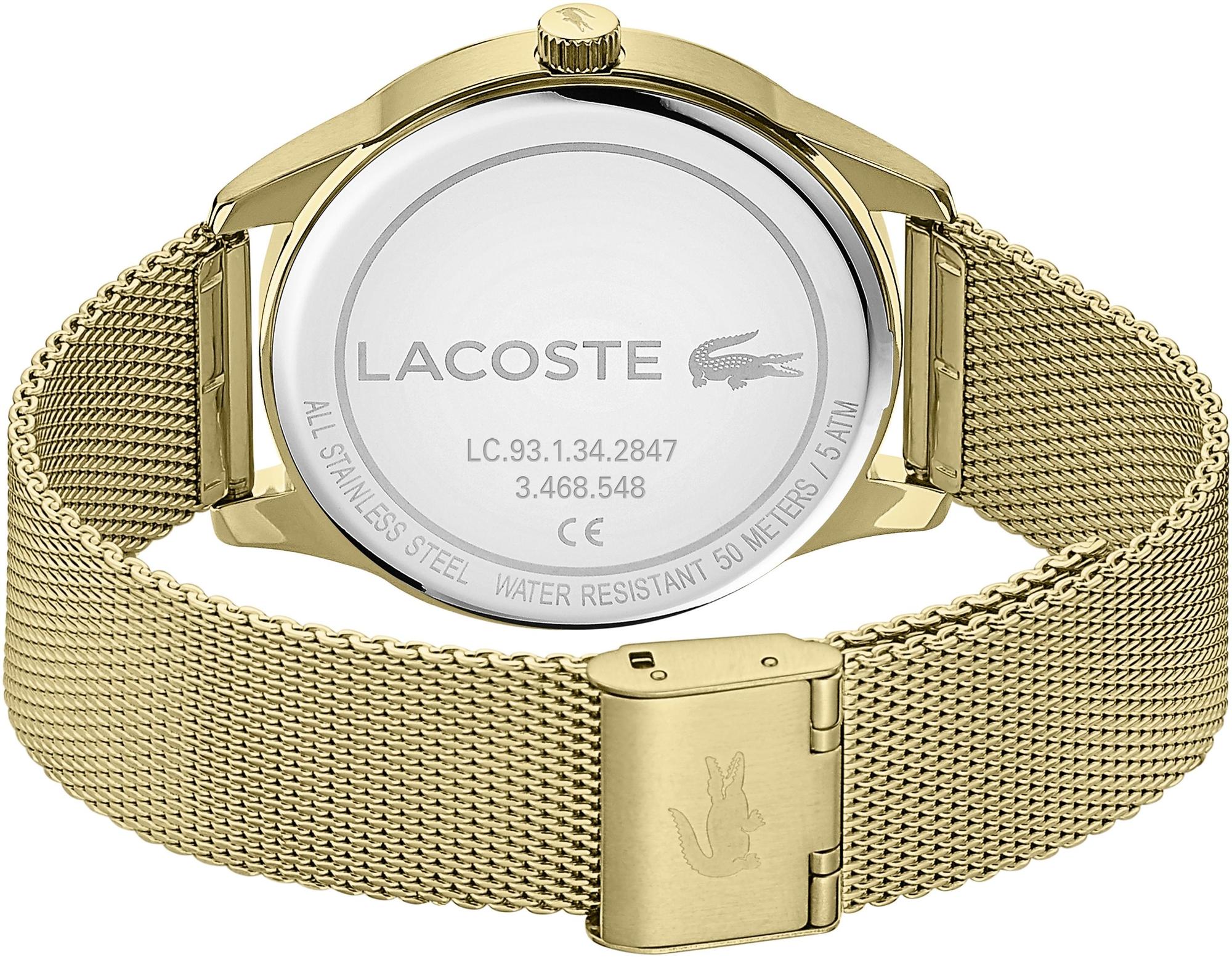 Lacoste 2011104 zegarek złoty klasyczny Męskie bransoleta - miniatura 6
