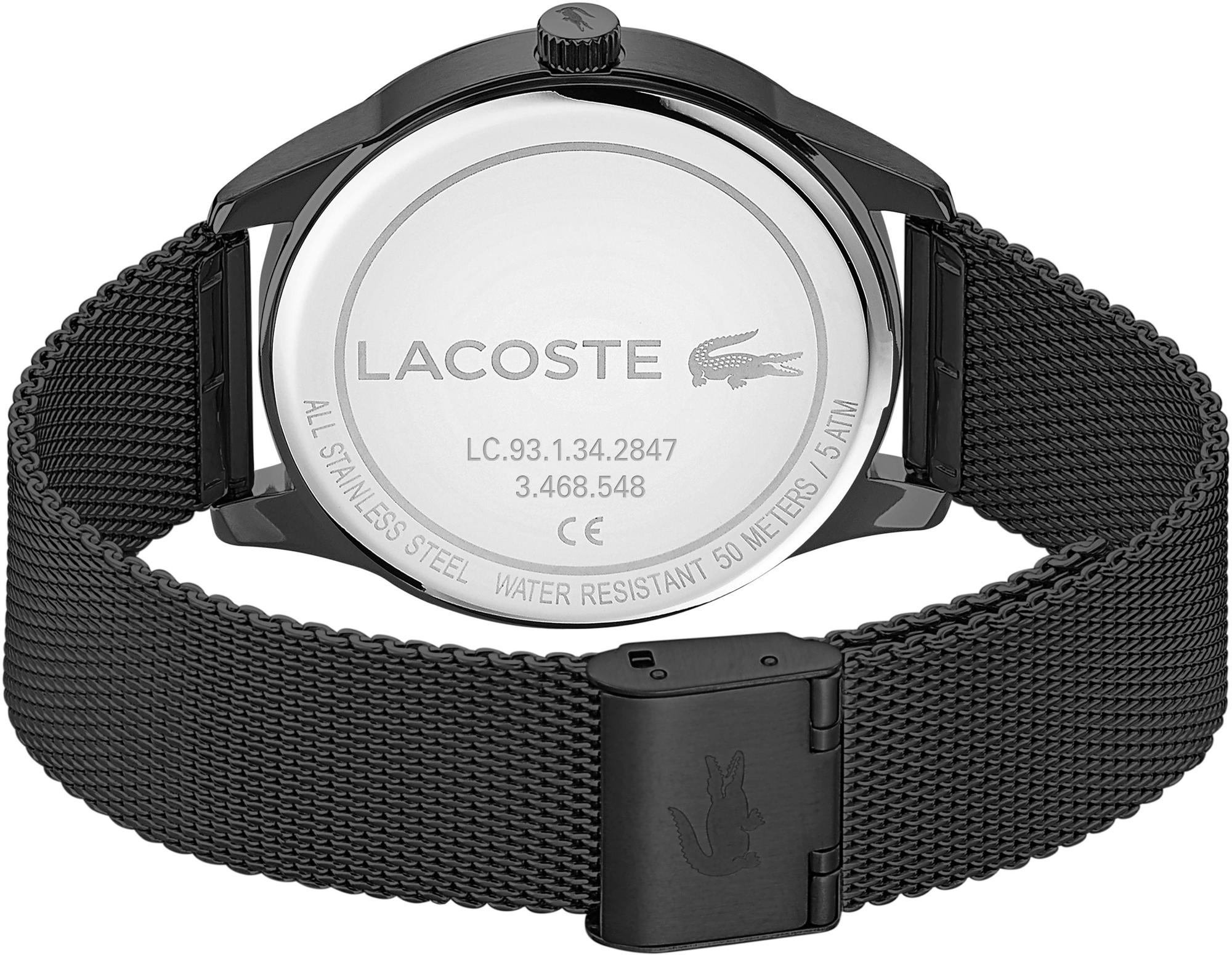 Lacoste 2011105 zegarek czarny klasyczny Męskie bransoleta - miniatura 6