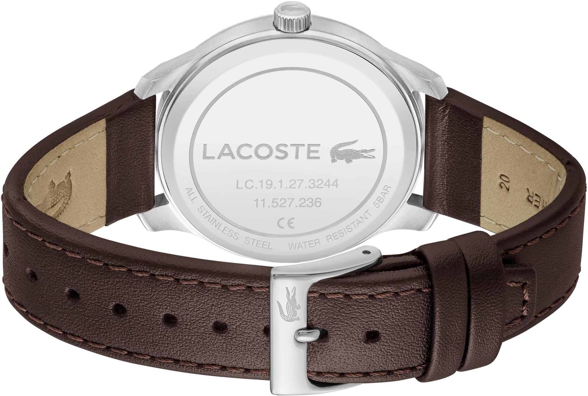 Lacoste 2011322 zegarek srebrny klasyczny Męskie pasek