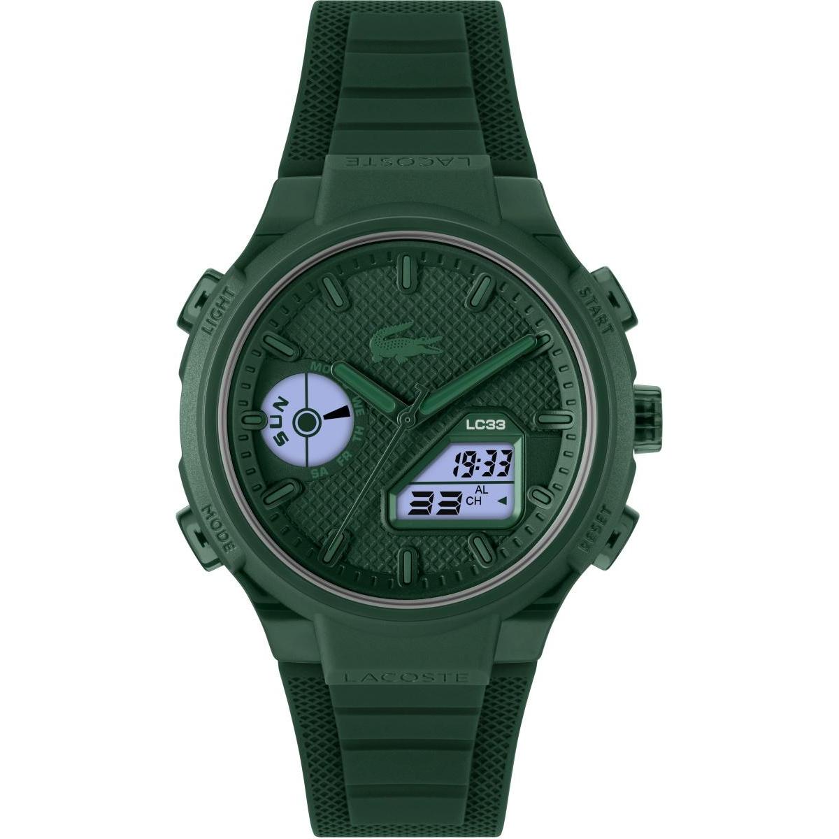 Lacoste 2011449 zegarek zielony sportowy Męskie pasek - miniatura 5