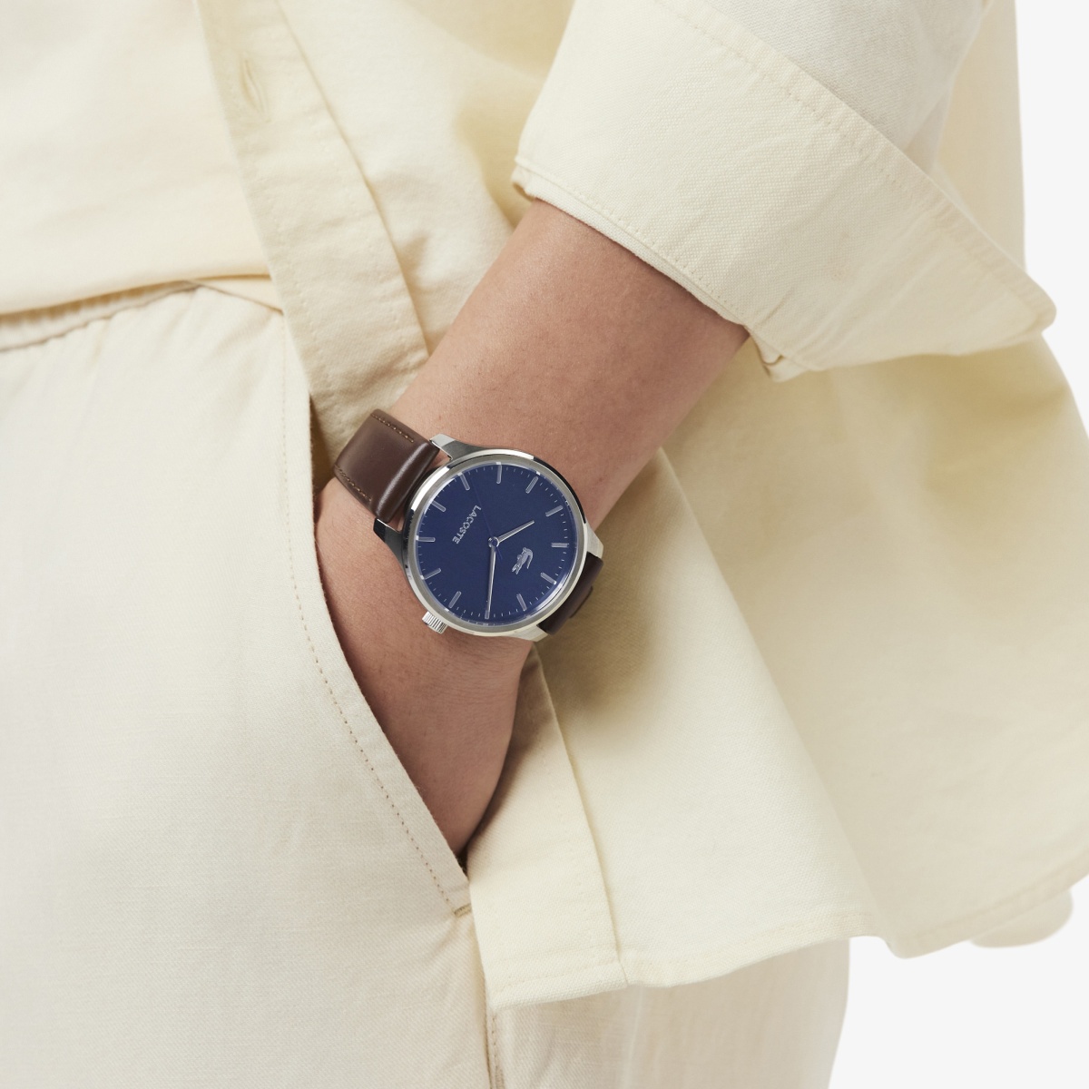 Lacoste 2011477 zegarek srebrny klasyczny Męskie pasek - miniatura 5