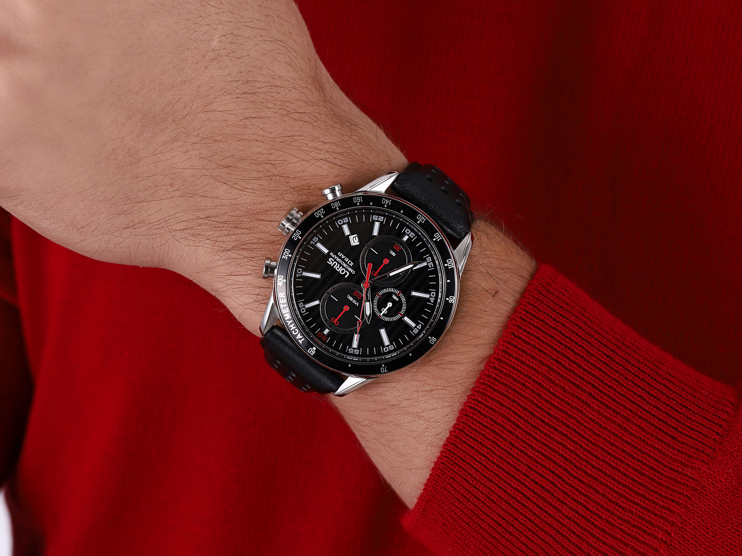 Lorus RM335GX9 zegarek srebrny sportowy Sportowe pasek