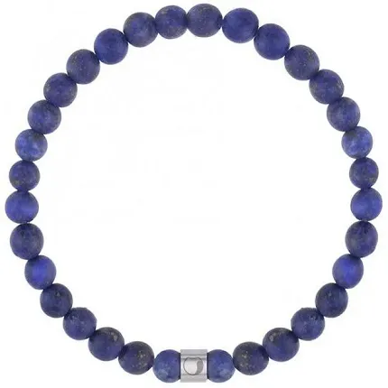 Manoki BA1309SN Męska bransoletka niebieskie matowe kulki lapis lazuli z charmsem - zdjęcie 1