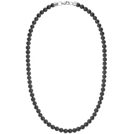 Manoki WA856SB Naszyjnik unisex z naturalnych matowych czarnych kulek onyksu dla mężczyzn i kobiet rozmiary - zdjęcie 1