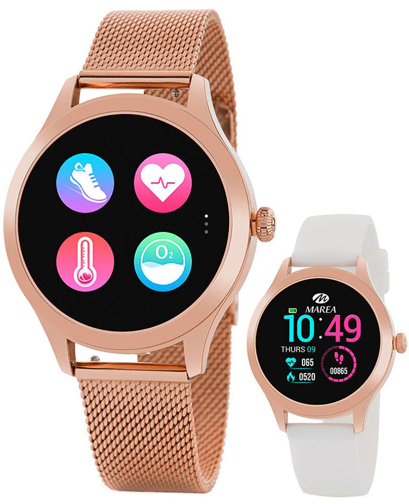 Marea Smartwatch Marea 39mm Różowe Złoto + pasek biały B59005/5