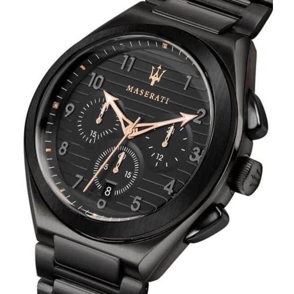 Maserati R8873639003 zegarek czarny sportowy Triconic bransoleta - miniatura 5