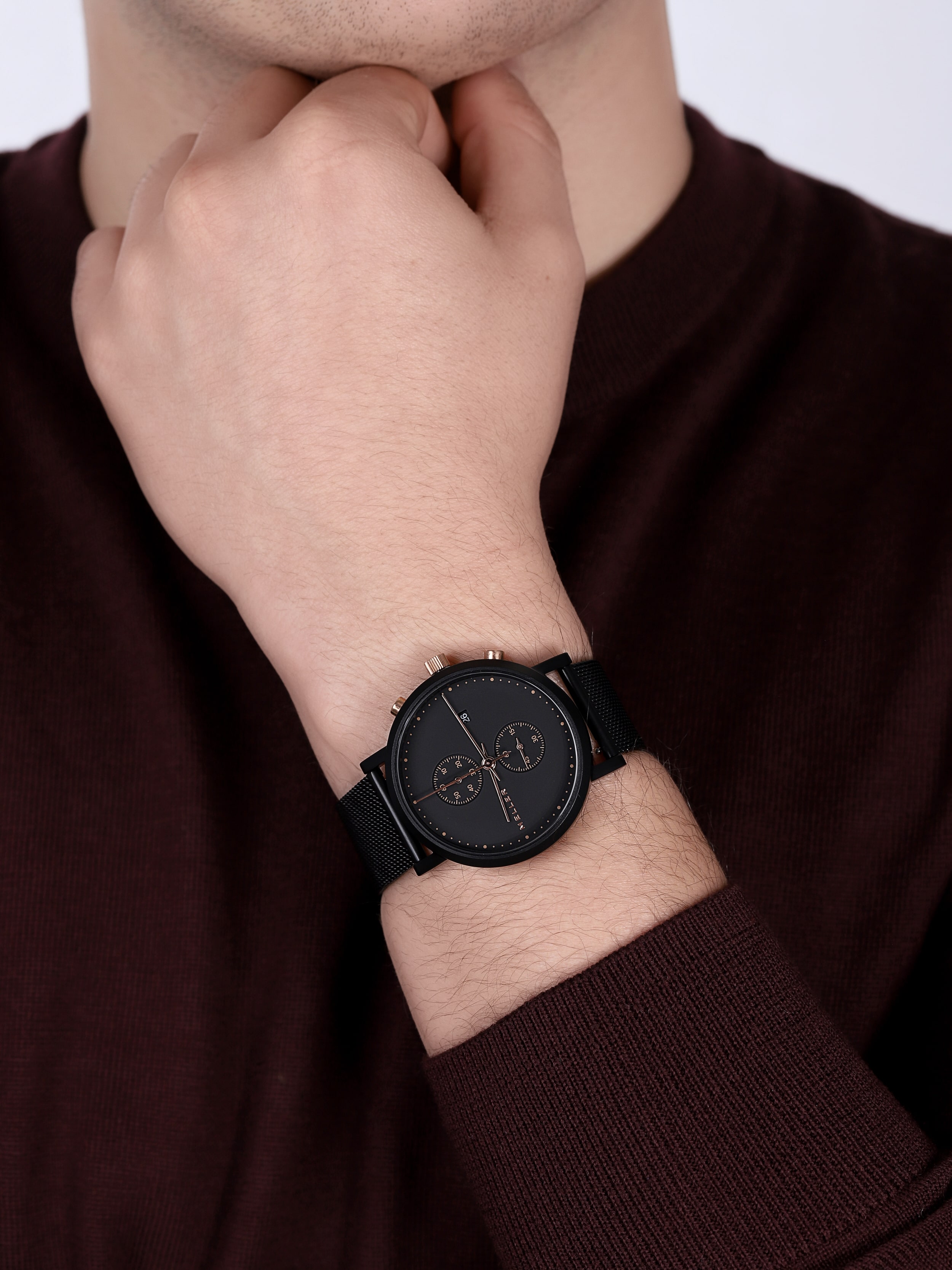 Meller 4NR-2BLACK zegarek czarny klasyczny Makonnen bransoleta - miniatura 3