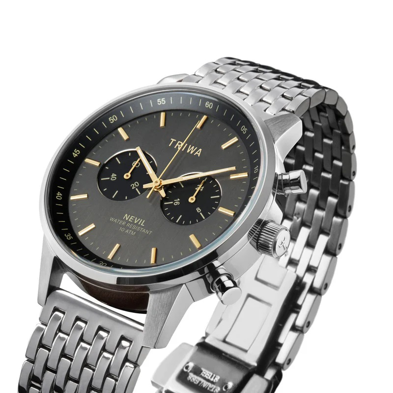 zegarek Triwa NEST114-BR021212 SMOKY NEVIL - STEEL BRACE męski z chronograf Nevil - miniatura 3