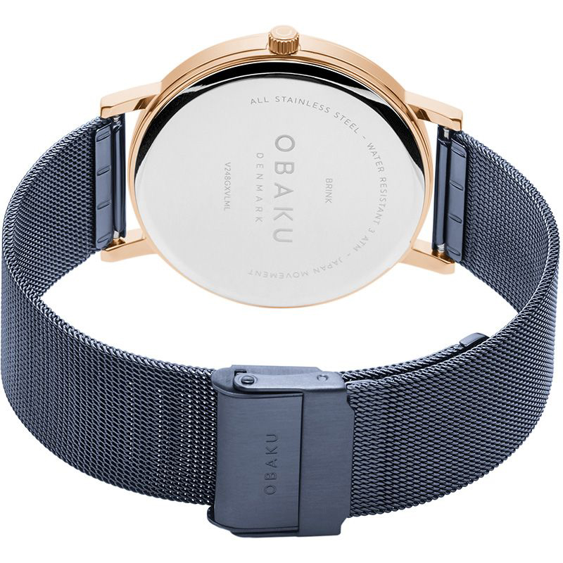 Obaku Denmark V248GXVLML zegarek różowe złoto klasyczny Slim bransoleta - miniatura 5