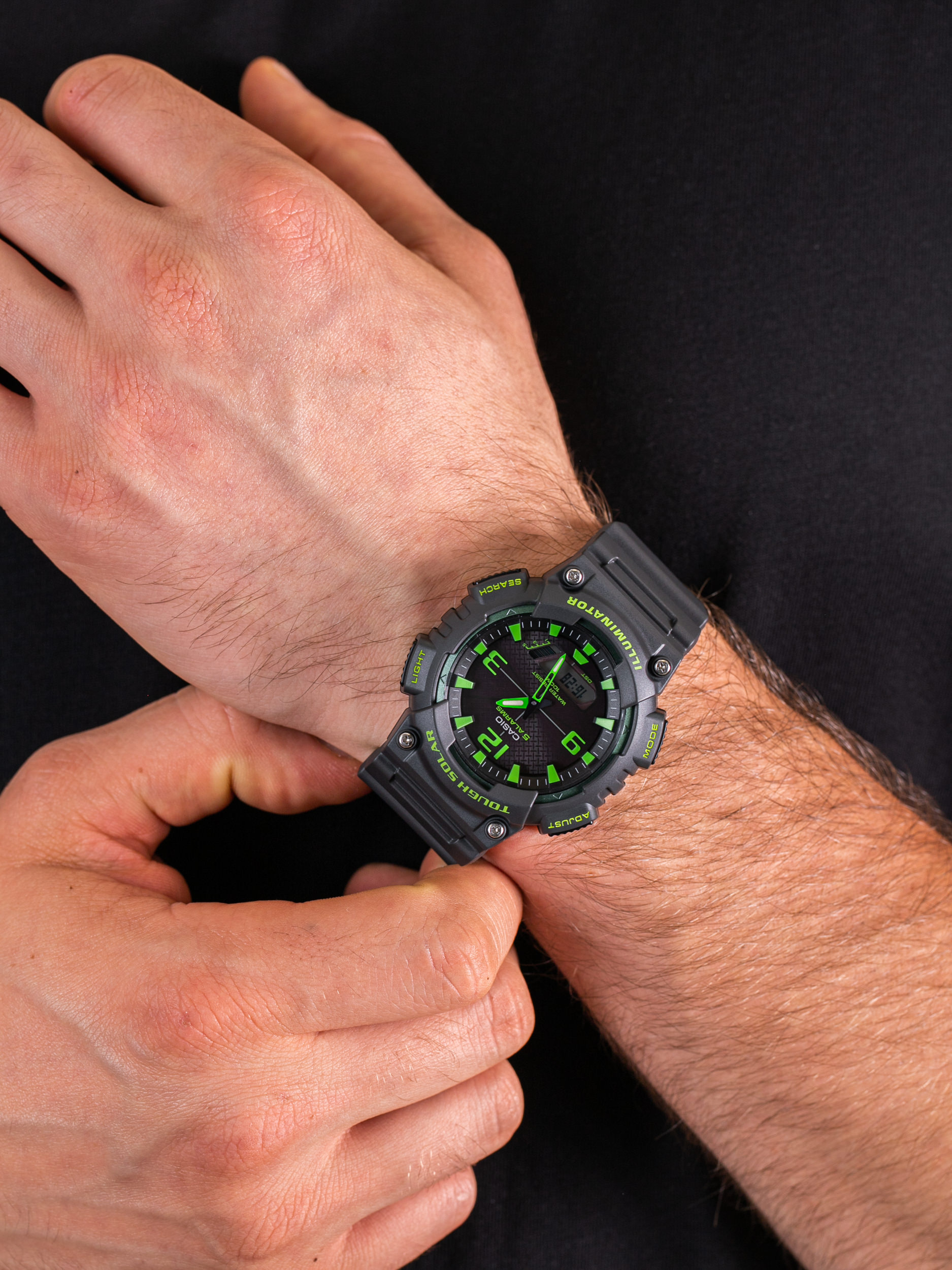 Casio AQ-S810W-8A3VEF męski zegarek Analogowo - cyfrowe pasek - miniatura 3