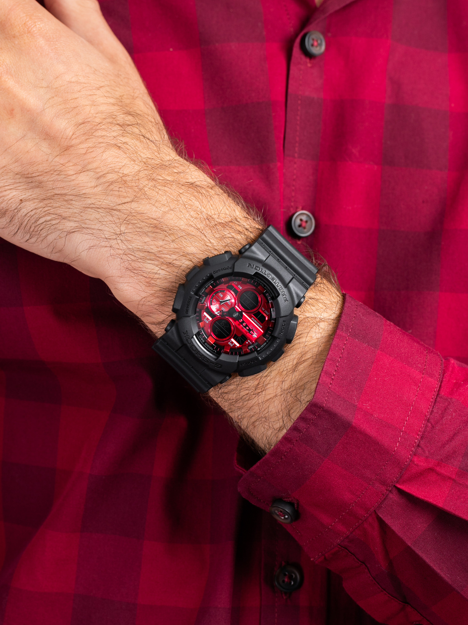 G-Shock GA-140AR-1AER męski zegarek G-SHOCK Original pasek - miniatura 3