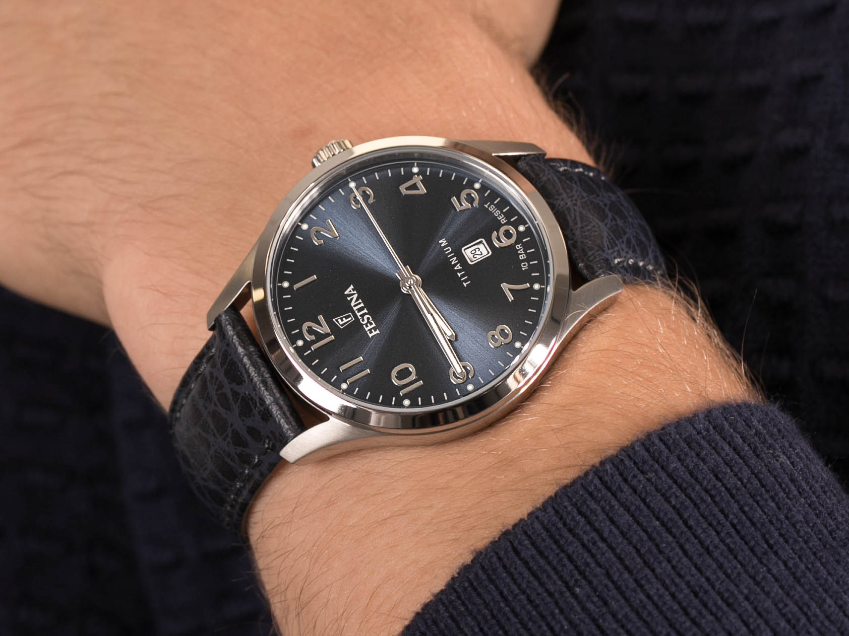 Festina F20467-2 Titanium Date zegarek klasyczny Titanium - miniatura 4