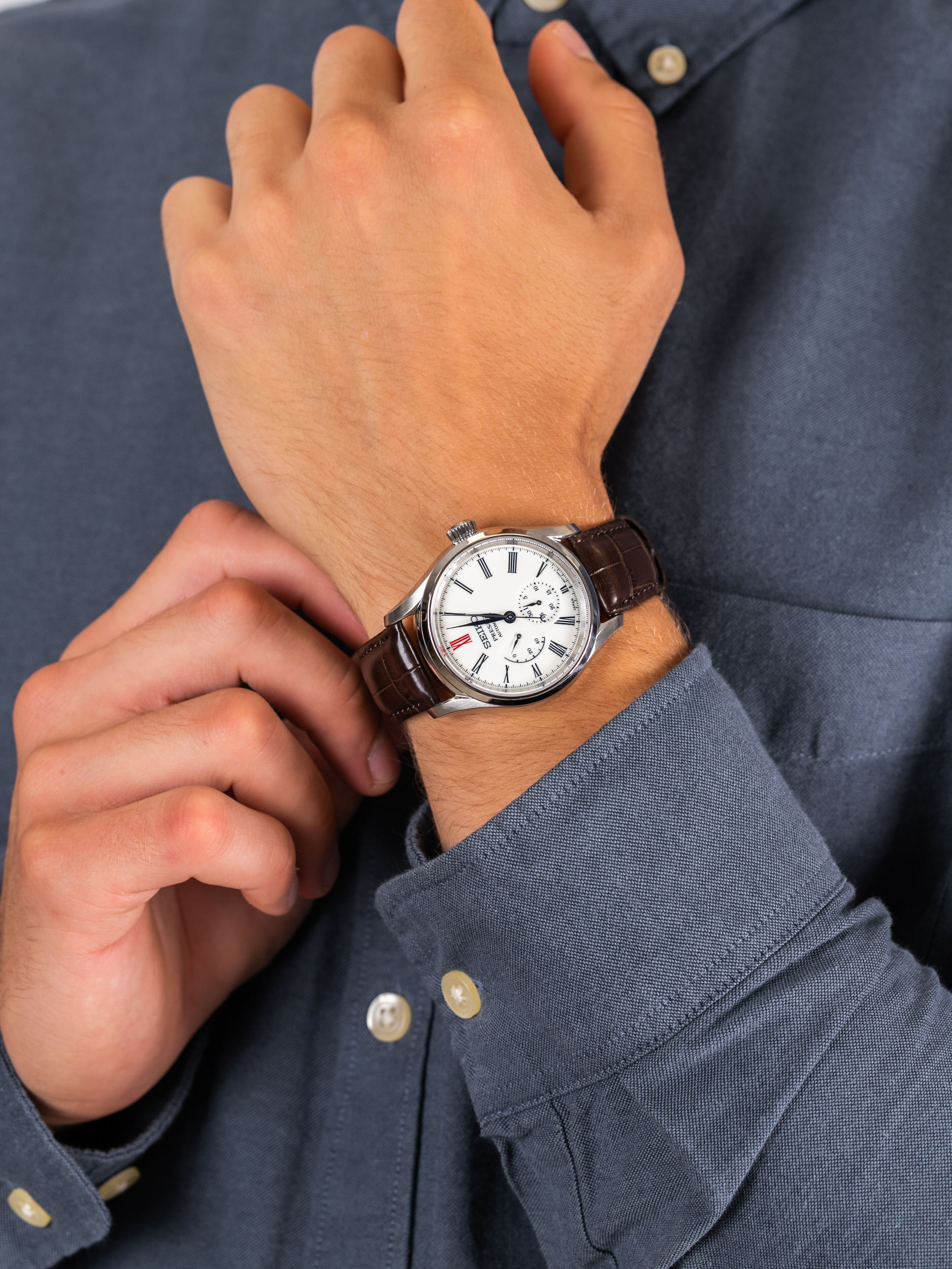 Seiko SPB093J1 męski zegarek Presage pasek - miniatura 3