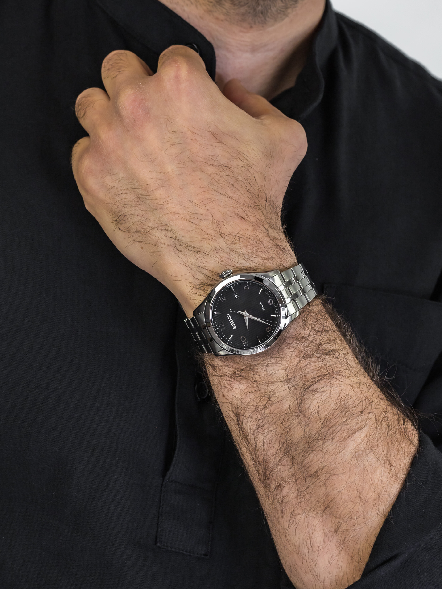 Seiko SNE489P1 męski zegarek Solar bransoleta - miniatura 3