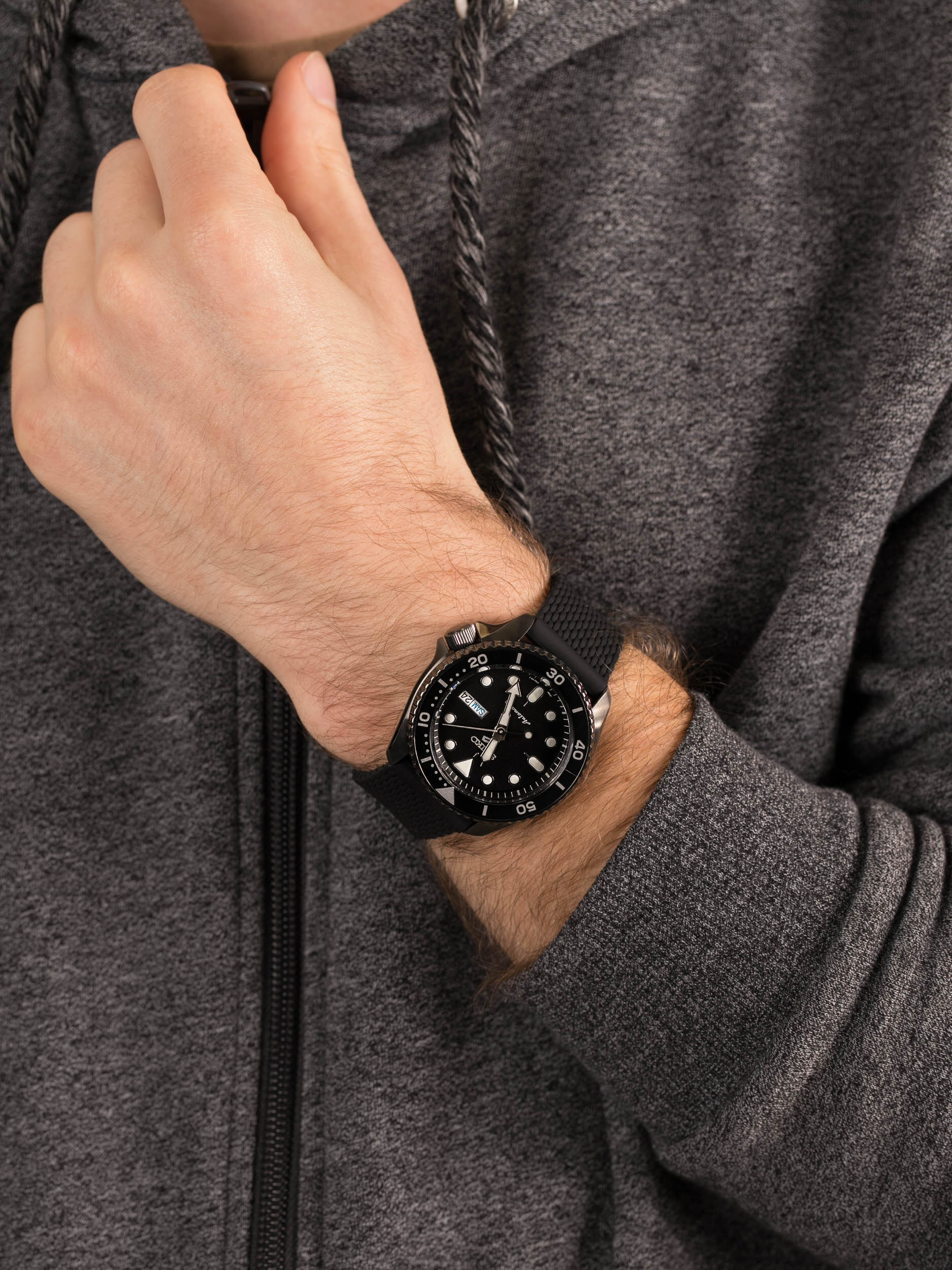 Seiko SRPD65K2 męski zegarek Sports Automat pasek - miniatura 3