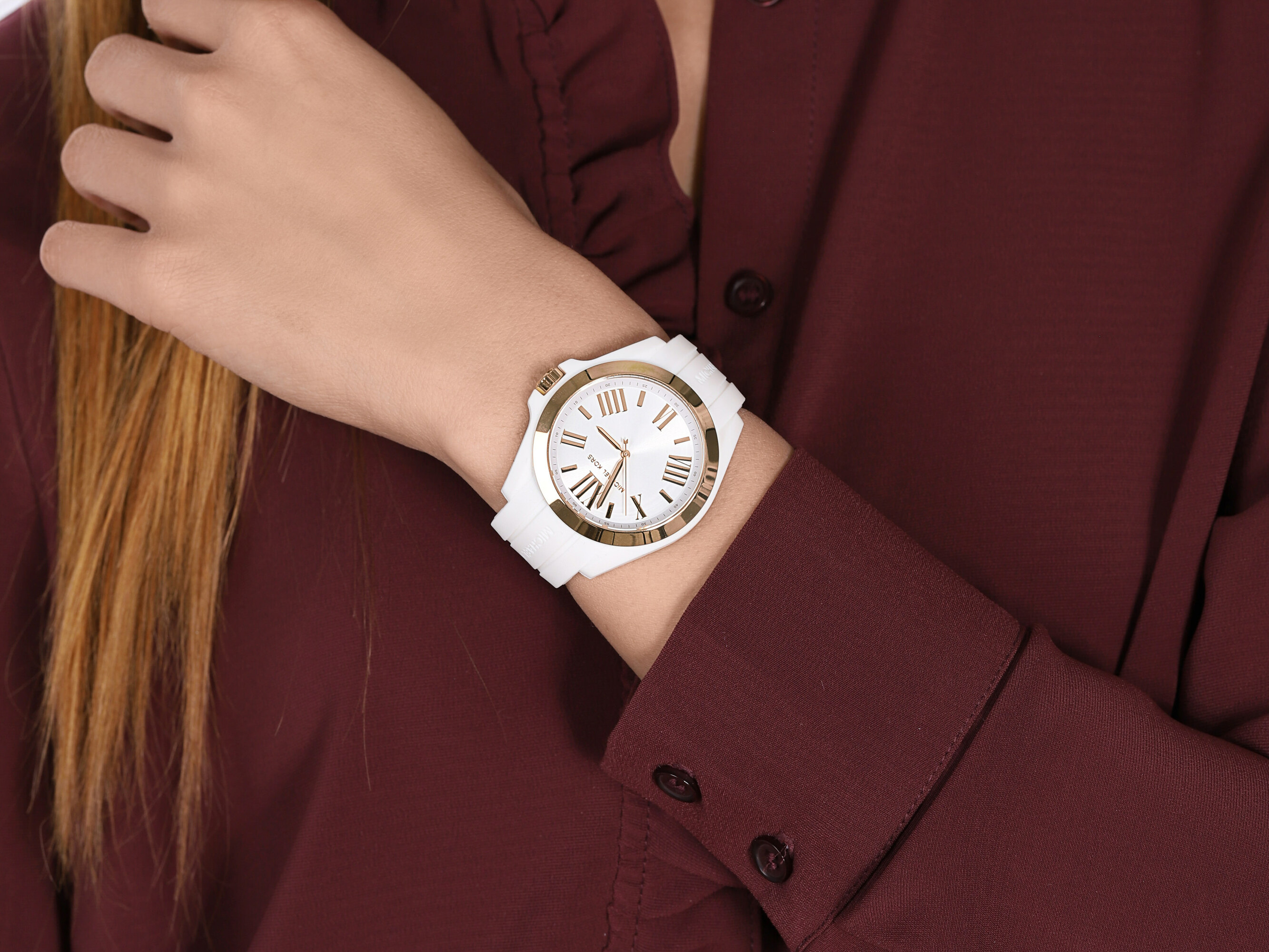 Michael Kors MK2730 zegarek biały klasyczny Bradshaw pasek - miniatura 4