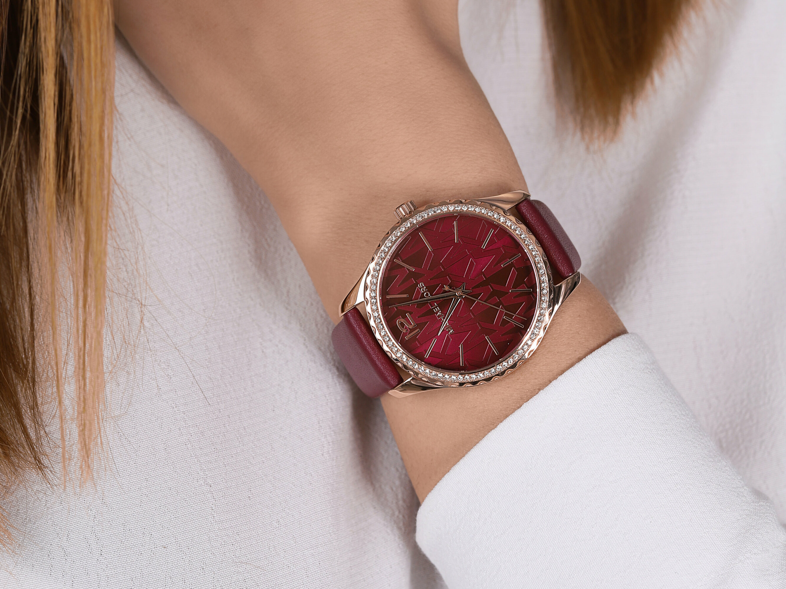 Michael Kors MK2926 zegarek różowe złoto klasyczny Layton pasek - miniatura 4