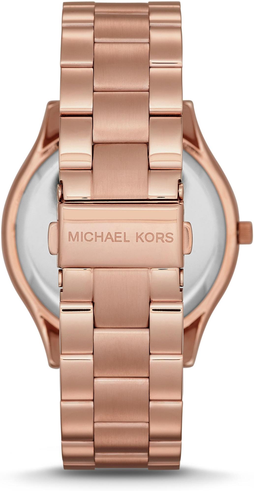 Michael Kors MK3197 zegarek różowe złoto fashion-modowy Slim Runway bransoleta