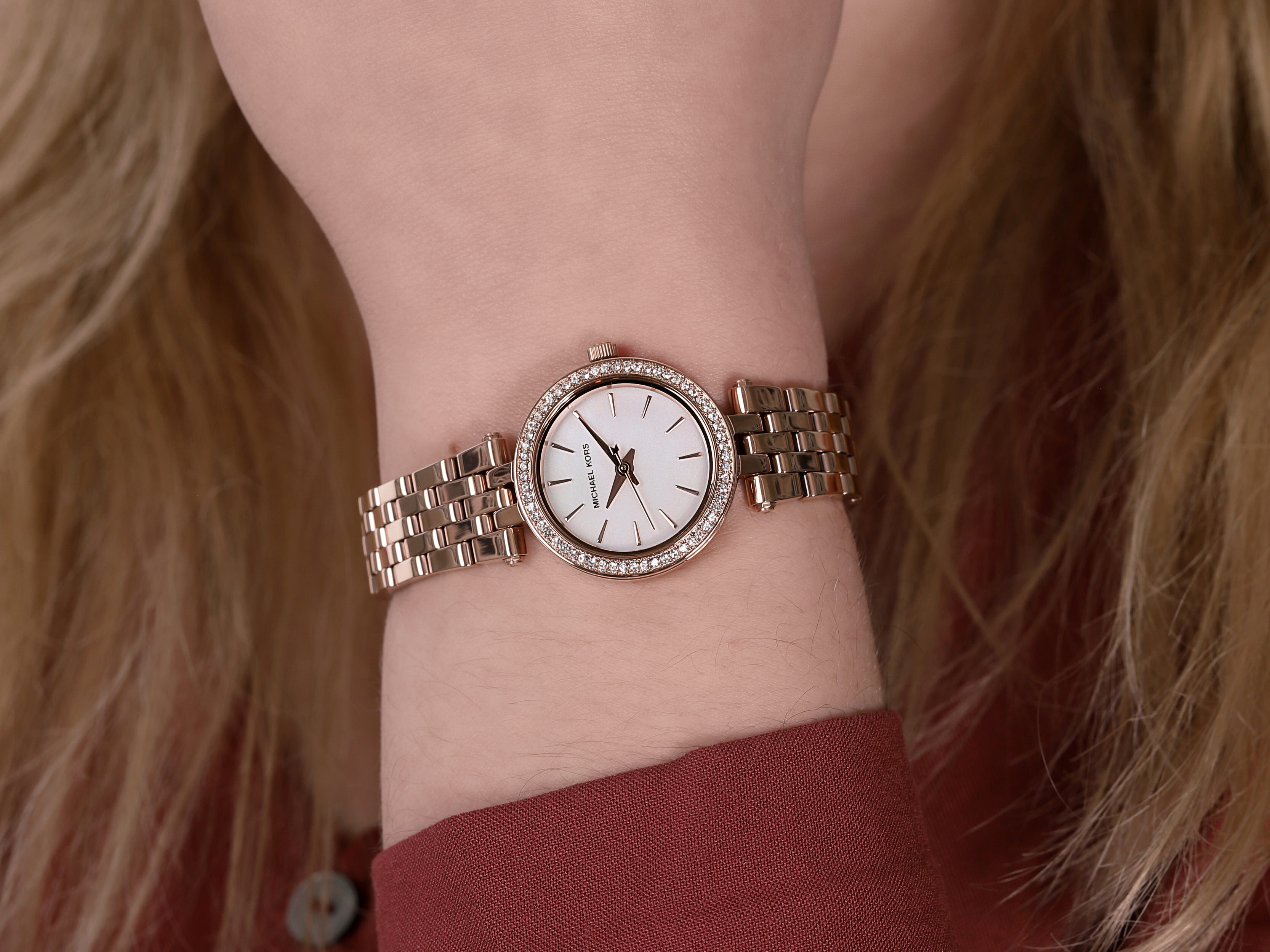 Michael Kors MK3832 zegarek różowe złoto fashion/modowy Darci bransoleta - miniatura 4