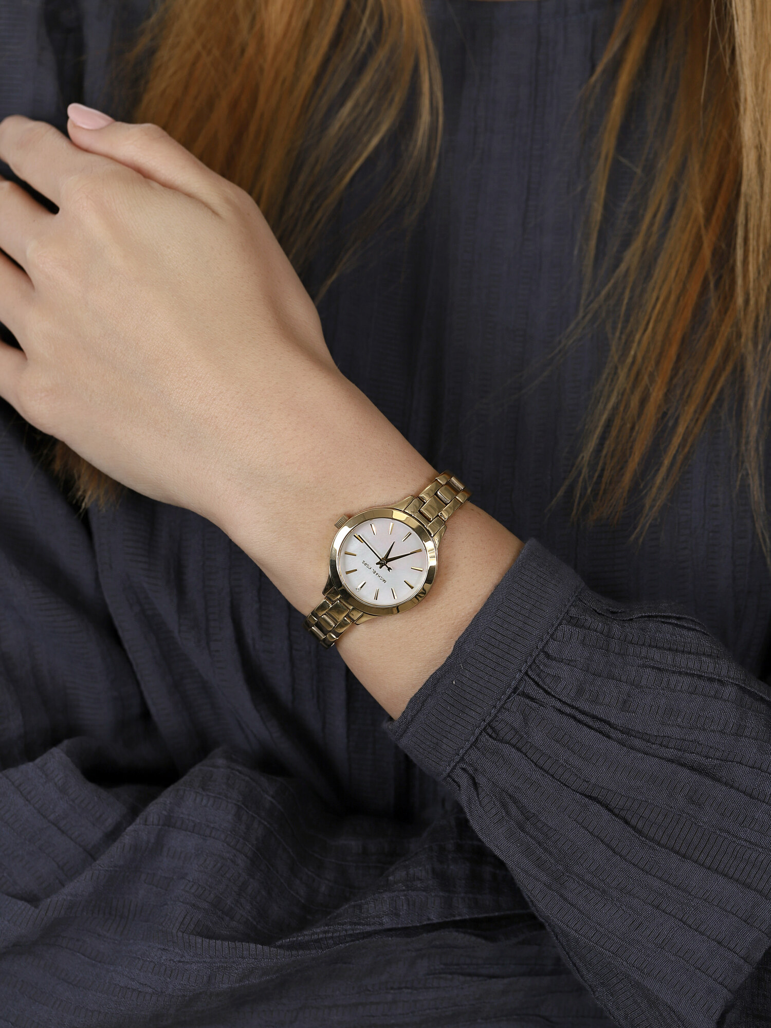Michael Kors MK3871 zegarek złoty klasyczny Slim Runway bransoleta - miniatura 3