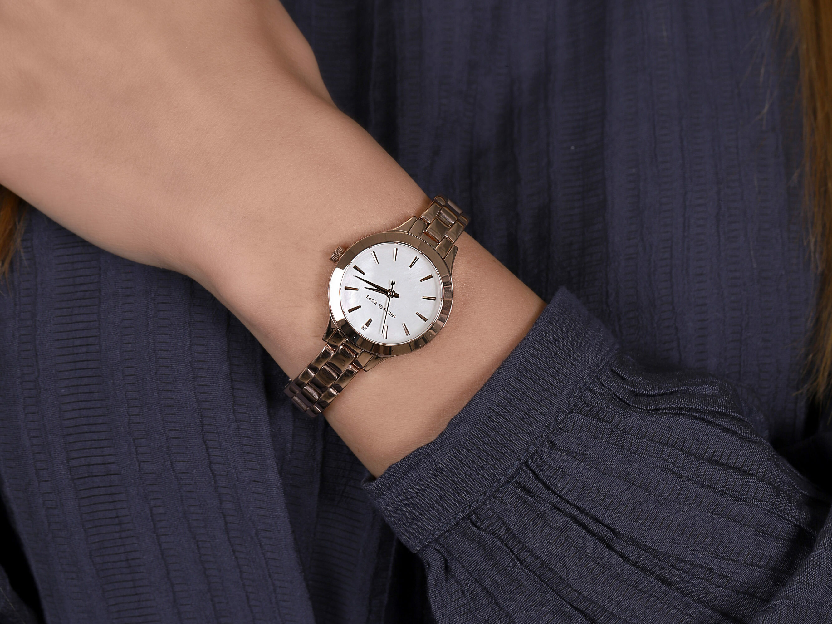 Michael Kors MK3872 zegarek różowe złoto klasyczny Slim Runway bransoleta - miniatura 4