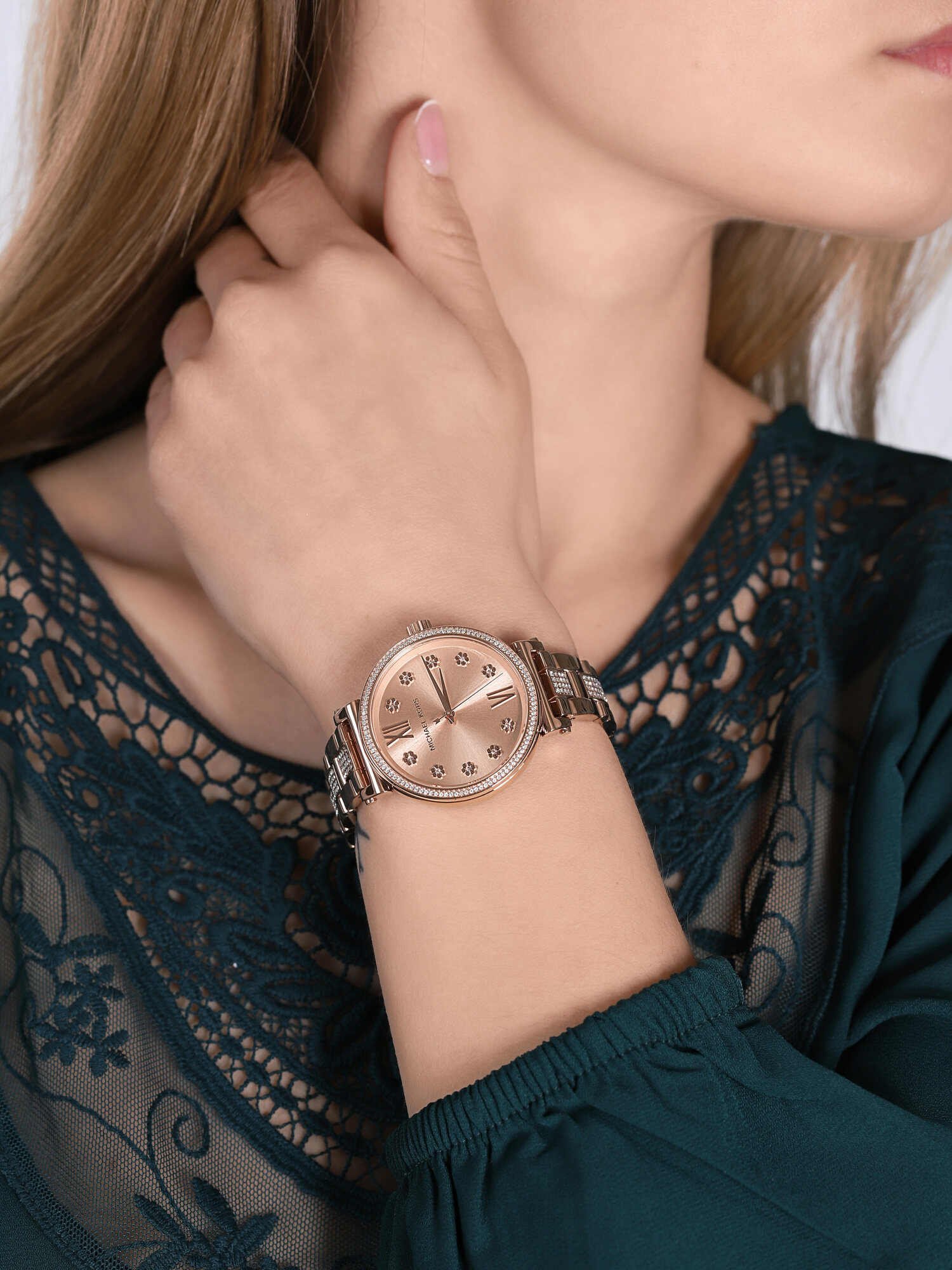 Michael Kors MK3882 zegarek różowe złoto fashion/modowy Sofie bransoleta - miniatura 3