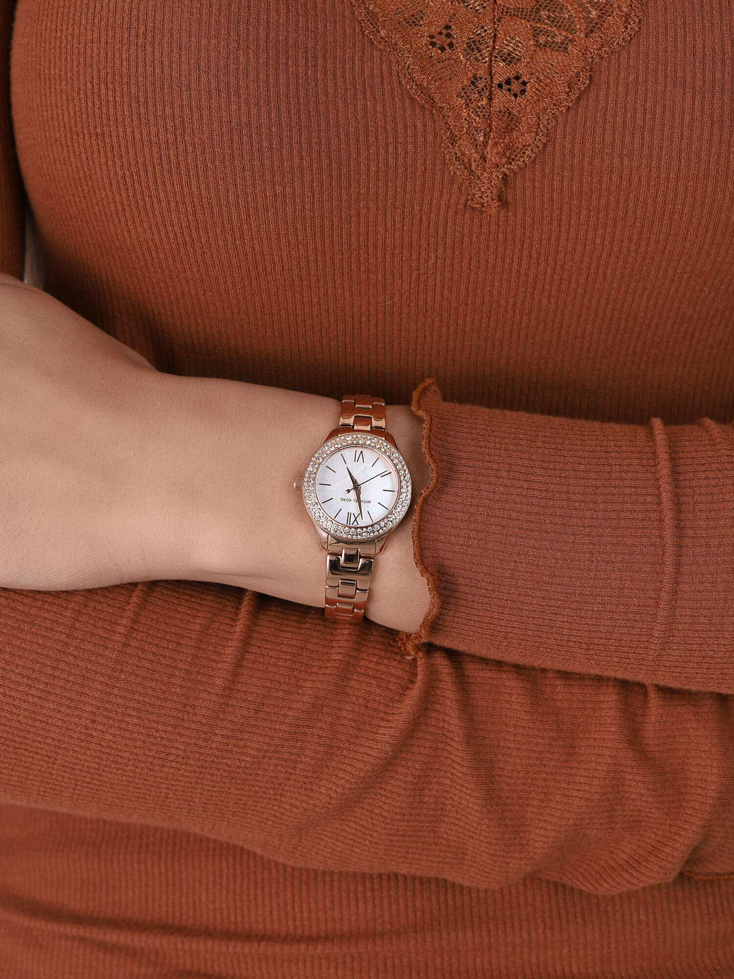 Michael Kors MK4558 zegarek różowe złoto klasyczny Liliane bransoleta - miniatura 3