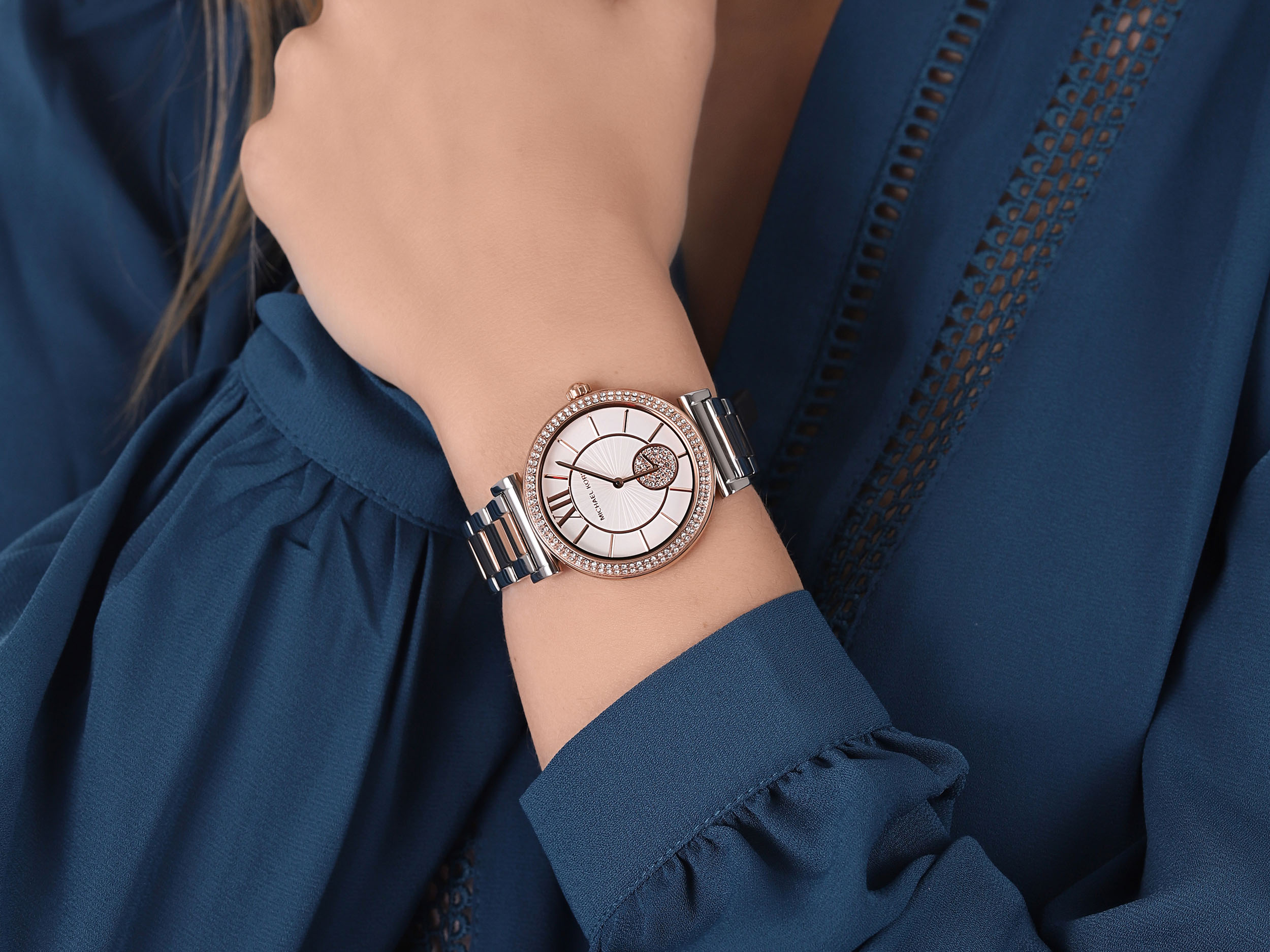 Michael Kors MK4616 zegarek różowe złoto klasyczny Damskie bransoleta - miniatura 4