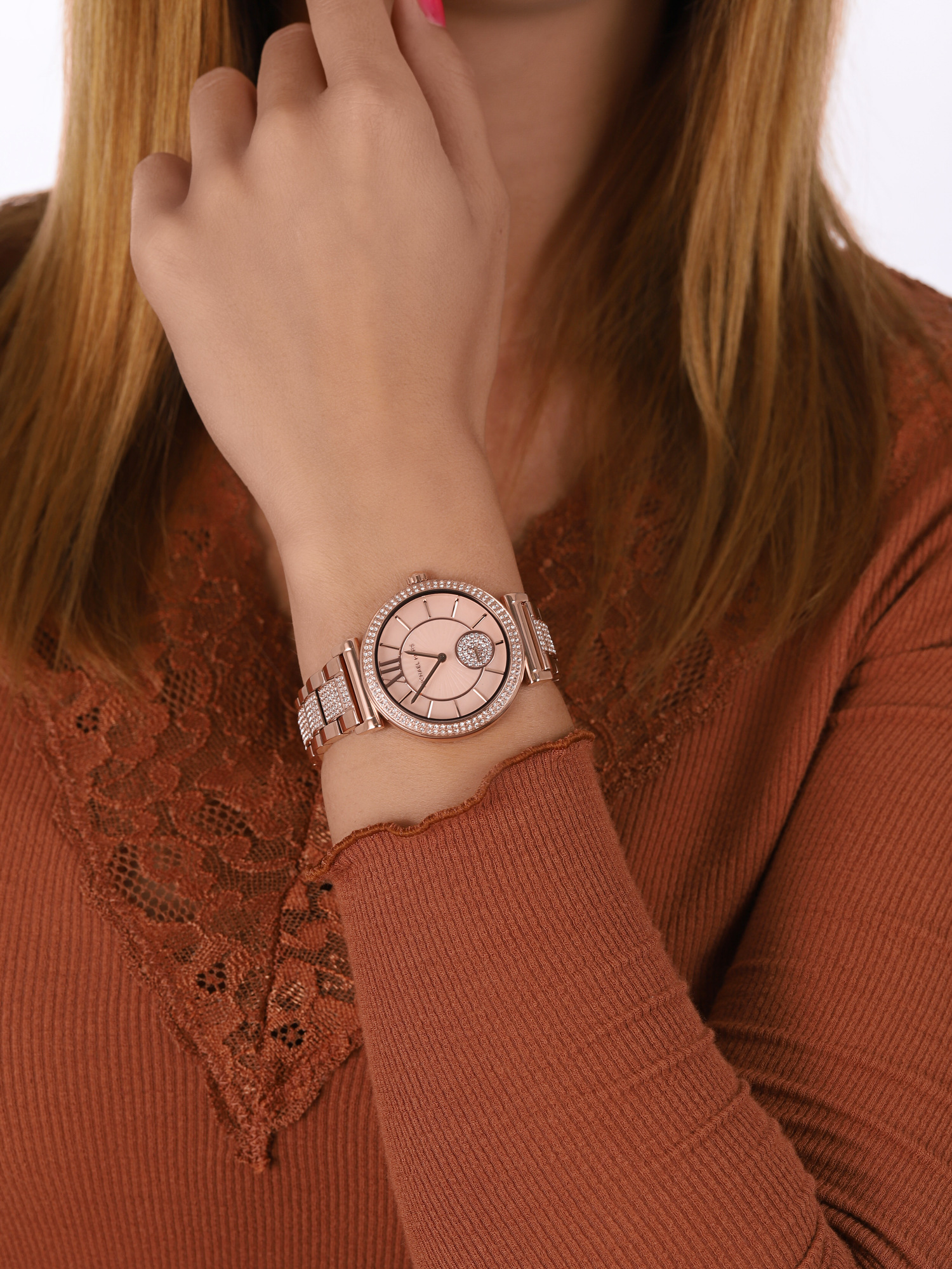 Michael Kors MK4617 zegarek różowe złoto klasyczny Abbey bransoleta - miniatura 3