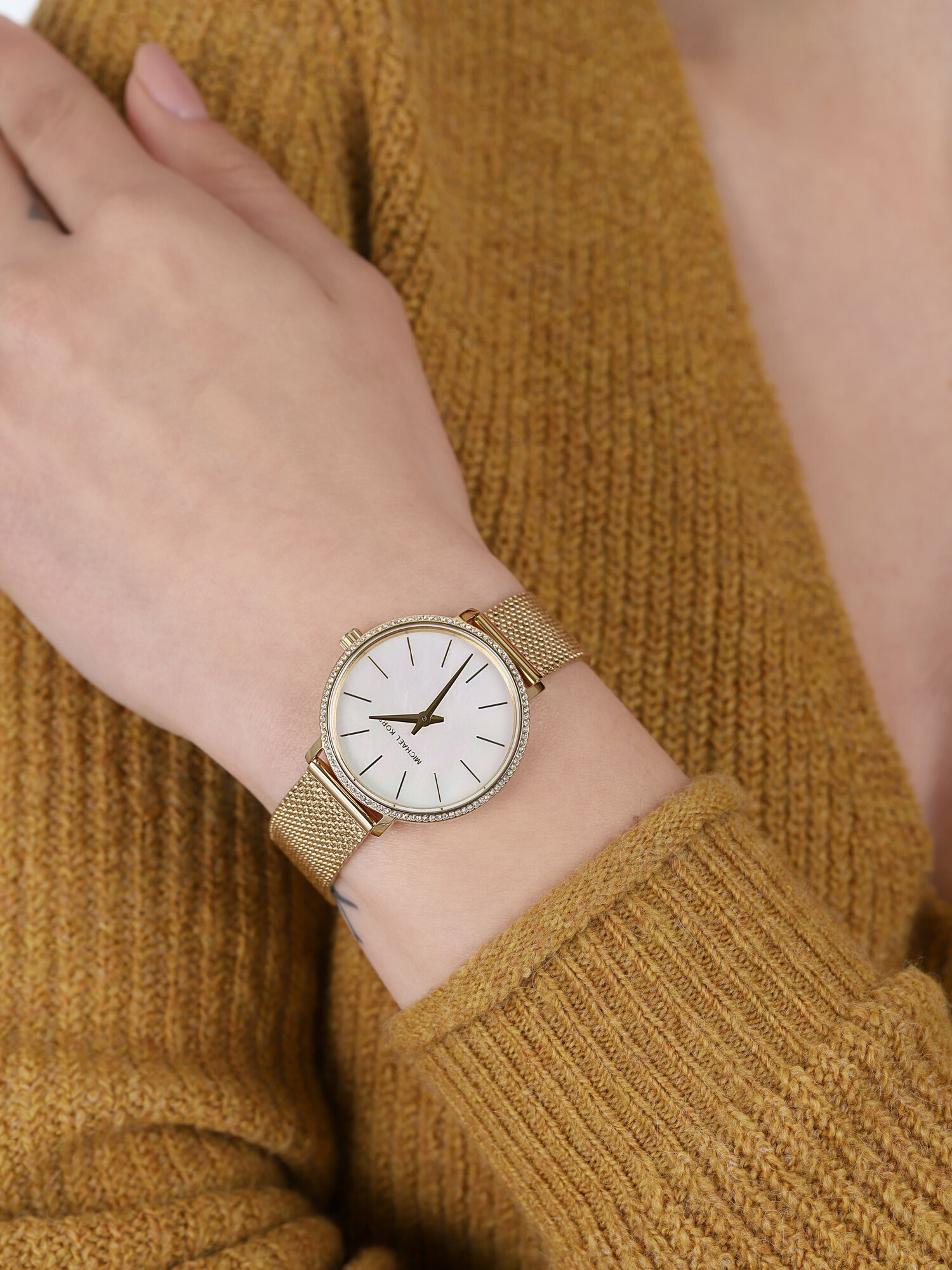 Michael Kors MK4619 zegarek złoty klasyczny Pyper bransoleta - miniatura 3